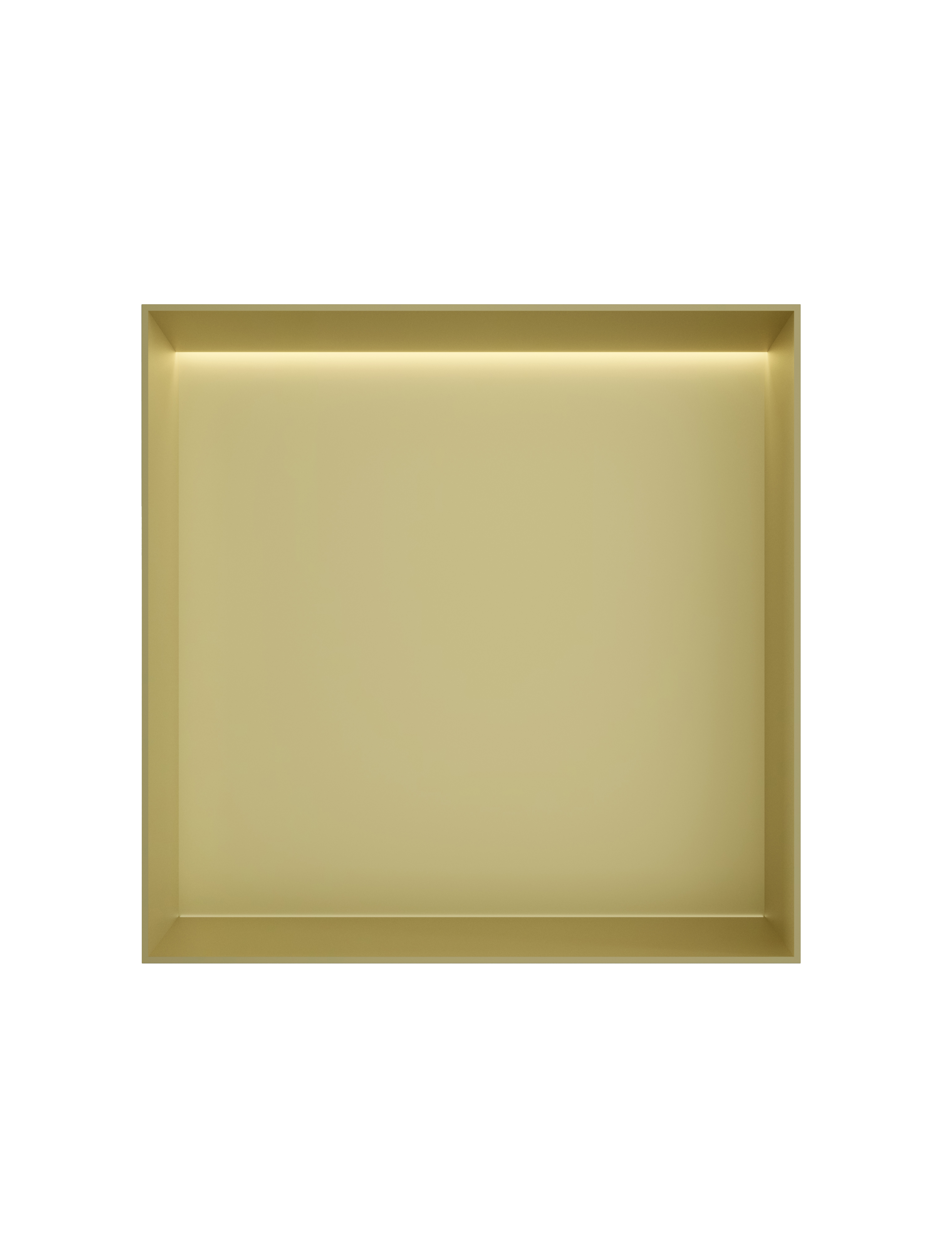 Hotbath More inbouwbox of inbouwnis 30x30x10cm frameless + LED BOX030FLBBP Geborsteld messing PVD