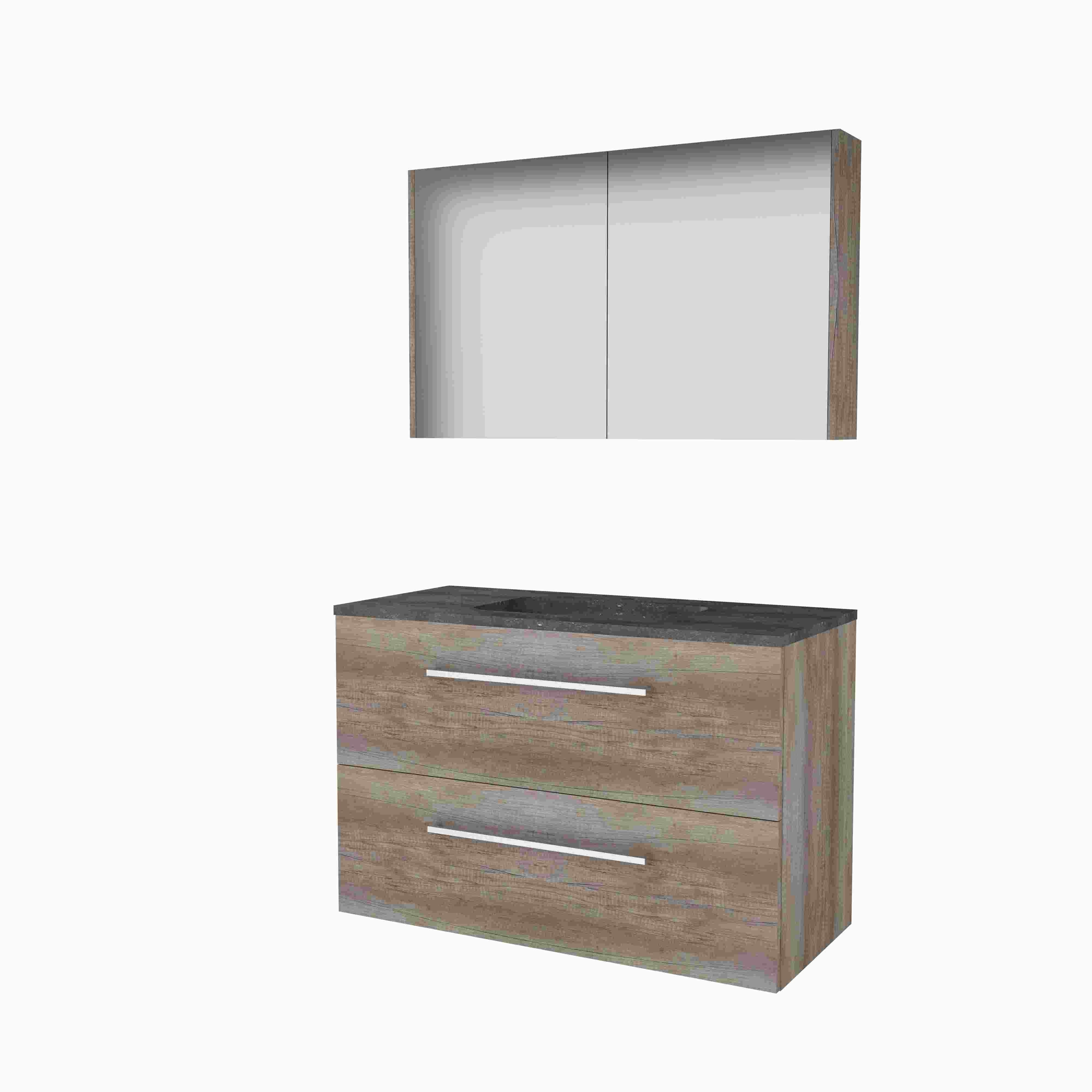 Basic Comfort 46 onderk. m. gr. incl. 2 la + hardst. wast. incl. 1 krgt. incl. sp.kast B1000xD460 Scotch Oak / 1813377