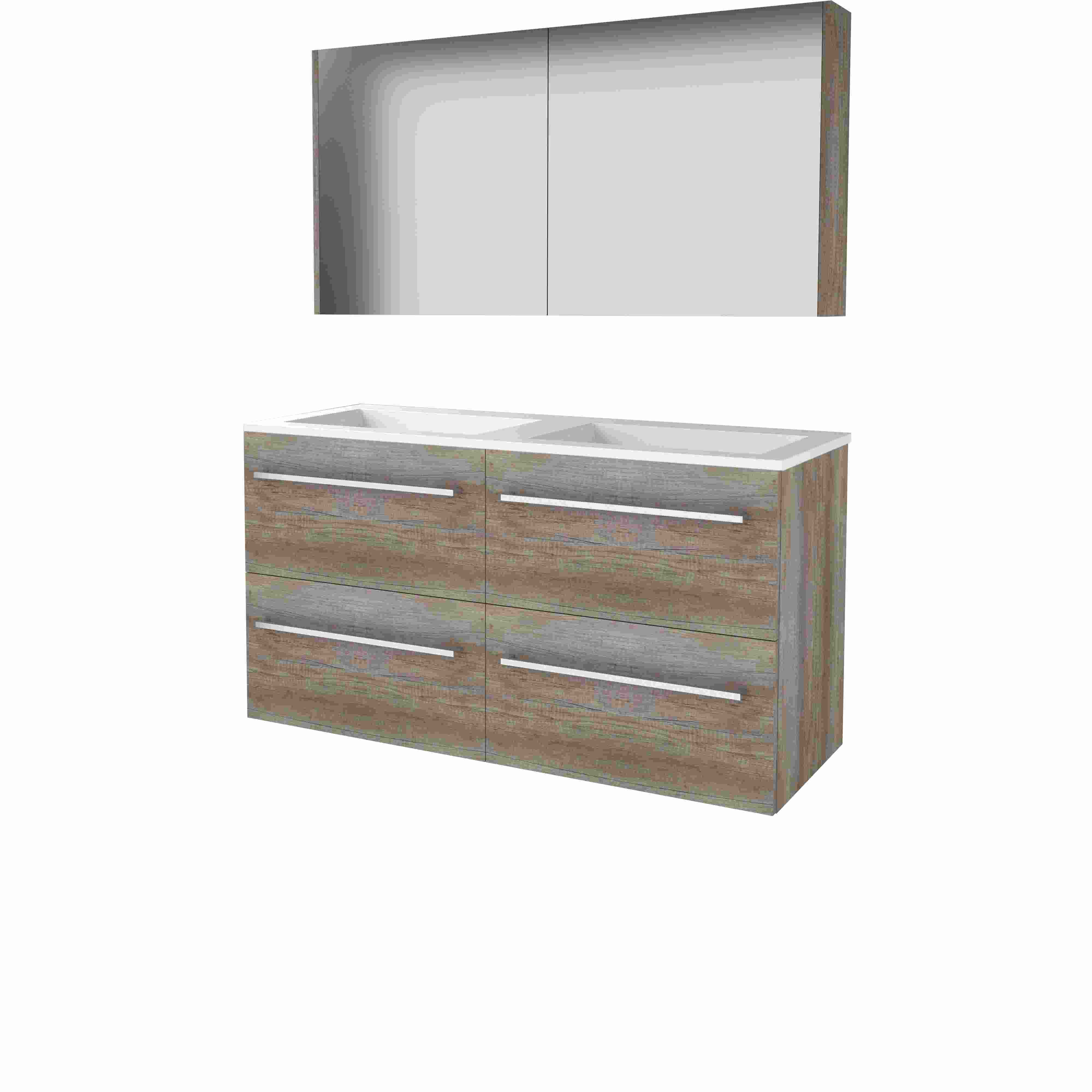 Basic Comfort 46 set 120x46cm met gr. 4 la Acryl wast. 0 krgt. incl. kast C46GR120A0SO Scotch Oak