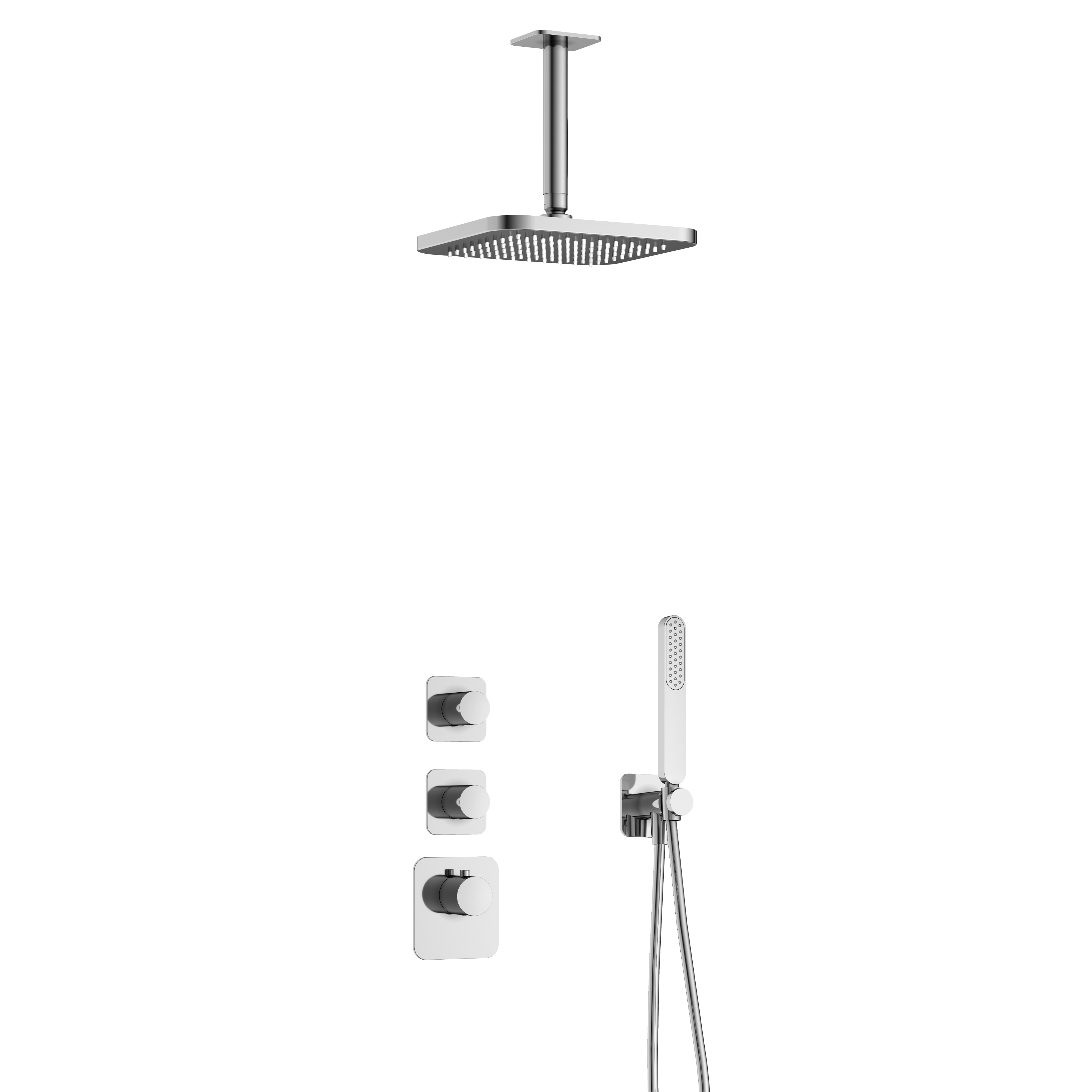 Hotbath Gal Highflow inbouwset m. 2 stopkr. m. plaf. buis IBS40CR2 Chroom