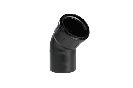 PP Master bocht 75 45gr mof/spie zwart 3496102543