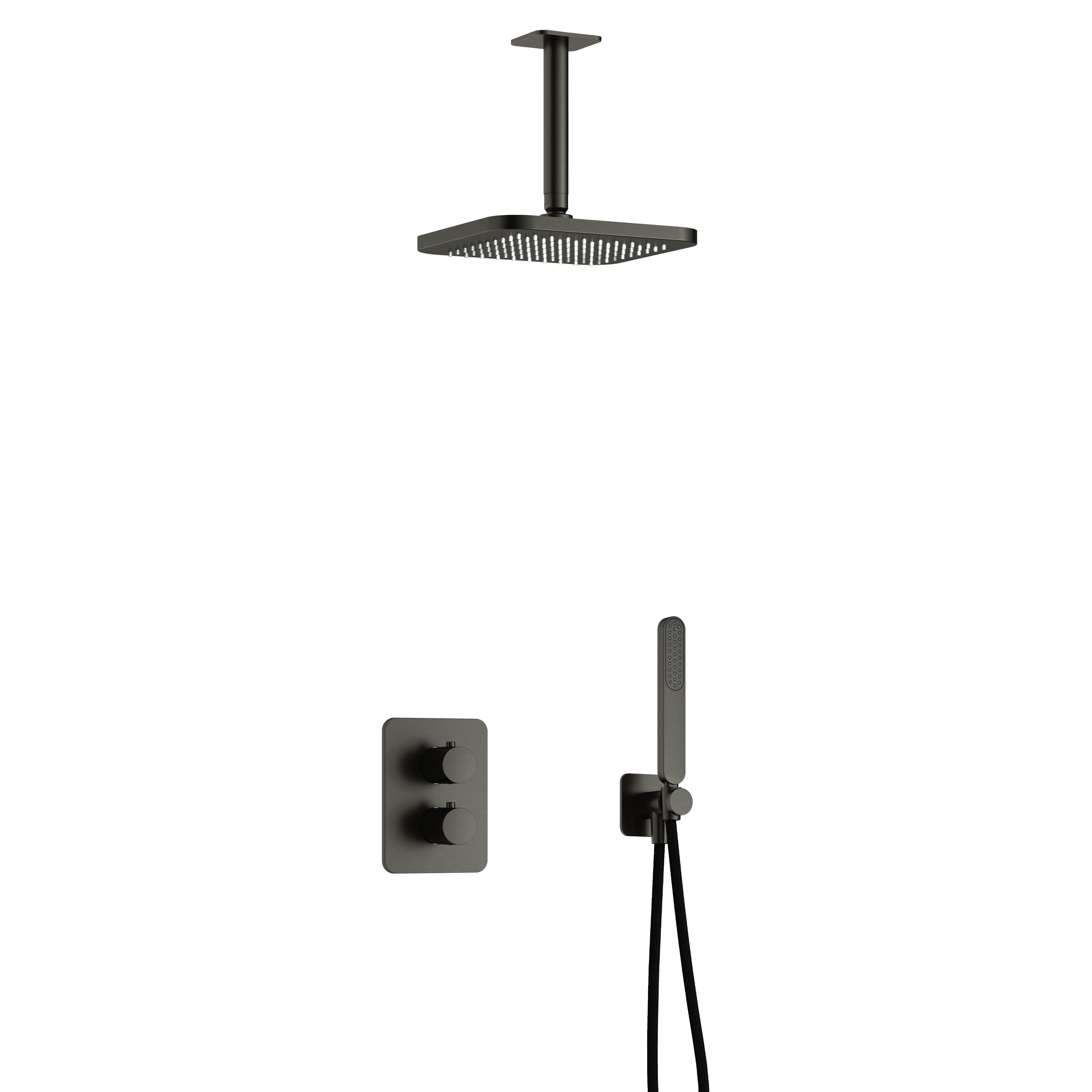 Hotbath Gal inbouwset m. 2-weg stop-omst. m. plaf. buis IBS40ABGP2 Geborsteld Gunmetal PVD