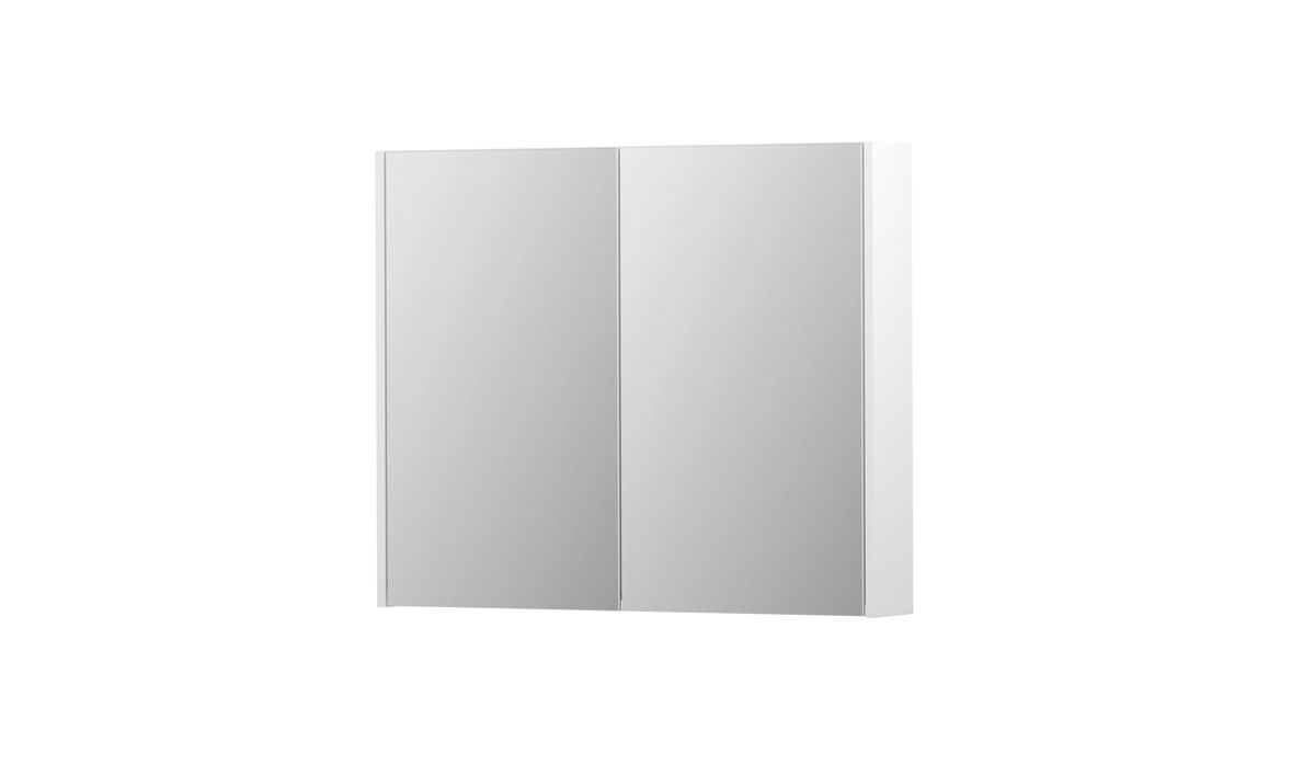 INK spiegelkast met 2 dubbelz. spiegeldeuren en stopc./schak. 1105251 Mat wit H730xB900xD140