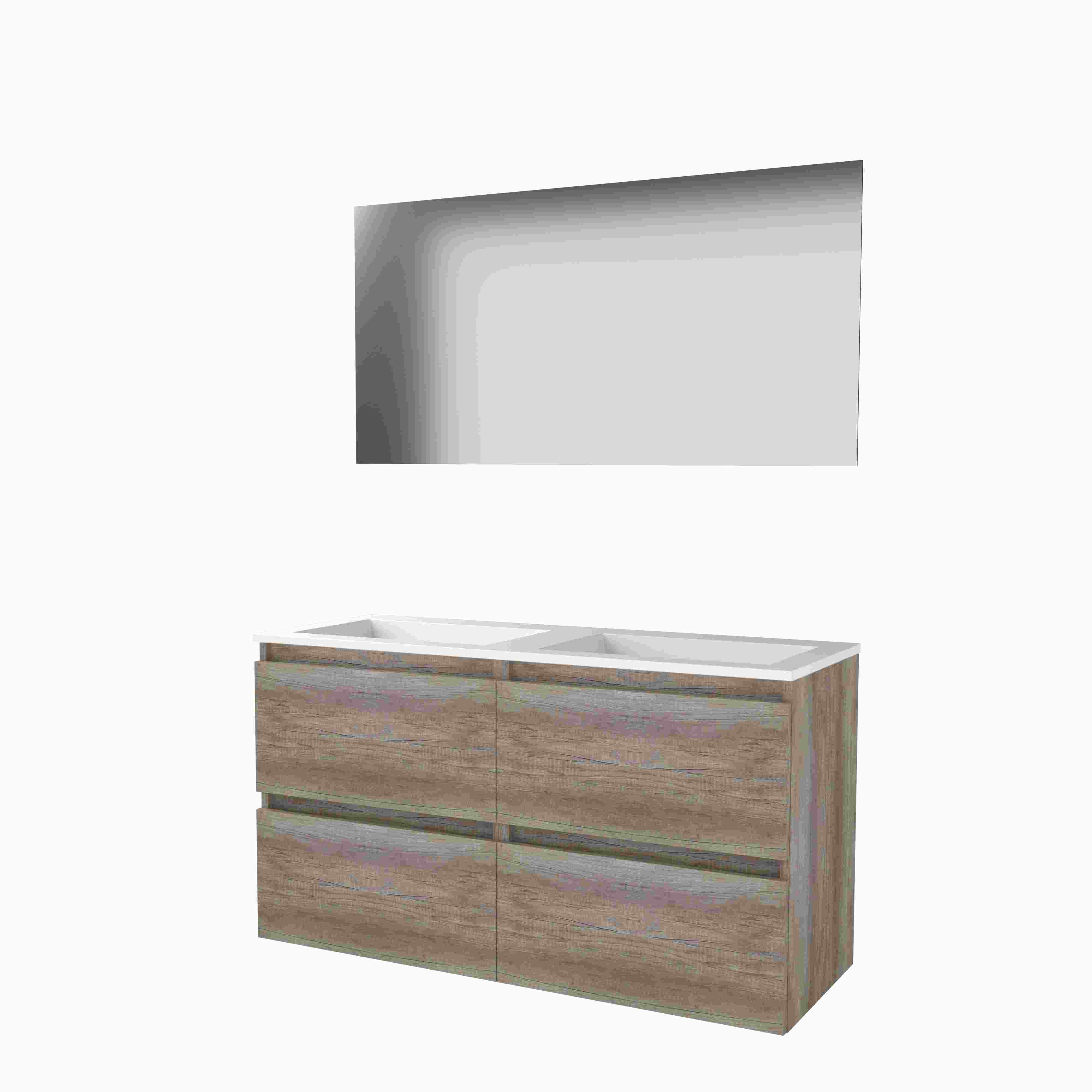 Basic Ultimate 46 onderk. GL incl. 4 la + Acryl wast. z. krgt. incl. spg. m. LED ind. o+b B1200xD460 Scotch Oak / 1813857