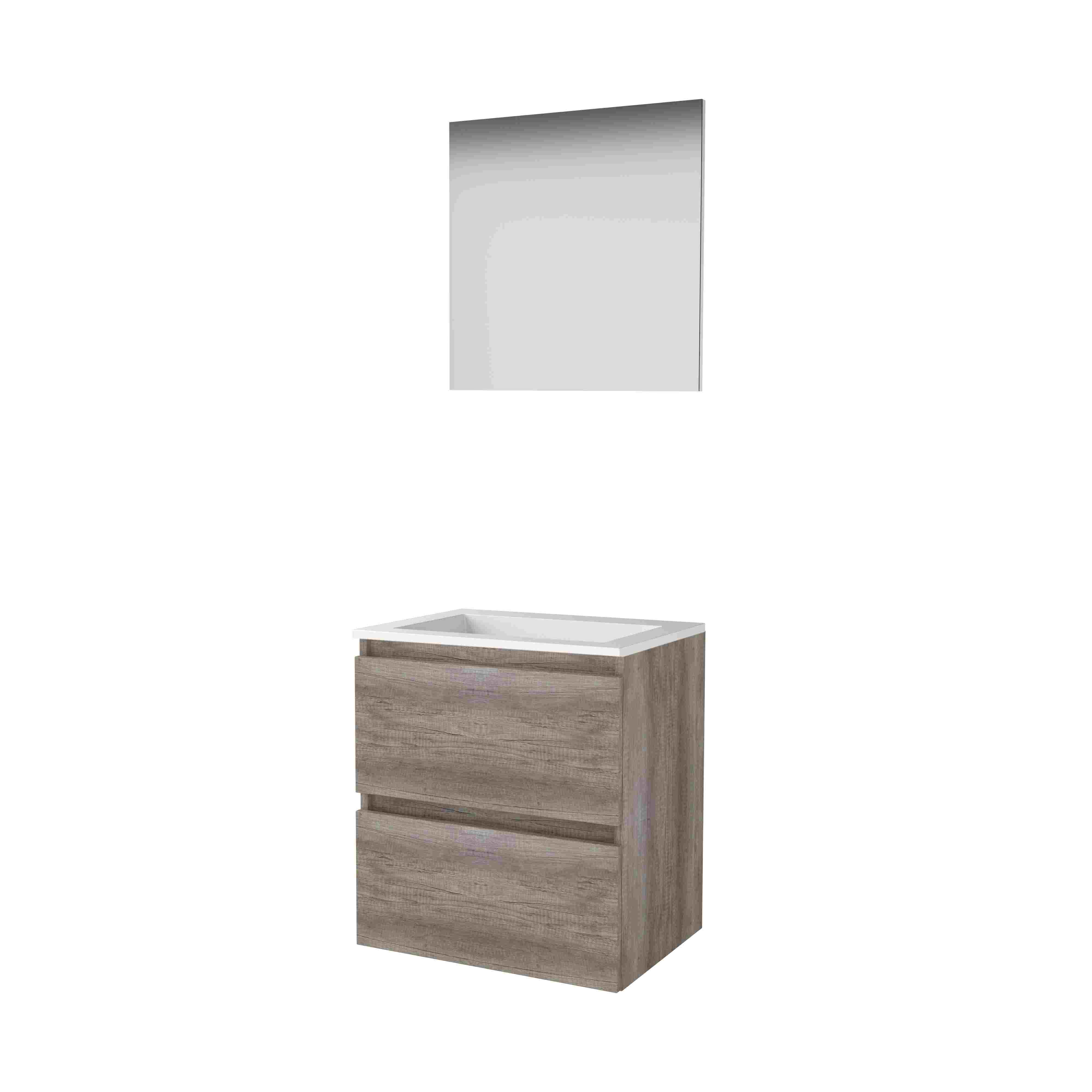 Basic Basic 46 onderk. GL incl. 2 la + Acryl wast. z. krgt. incl. spg. op plaat B600xD460 Scotch Oak / 1810386