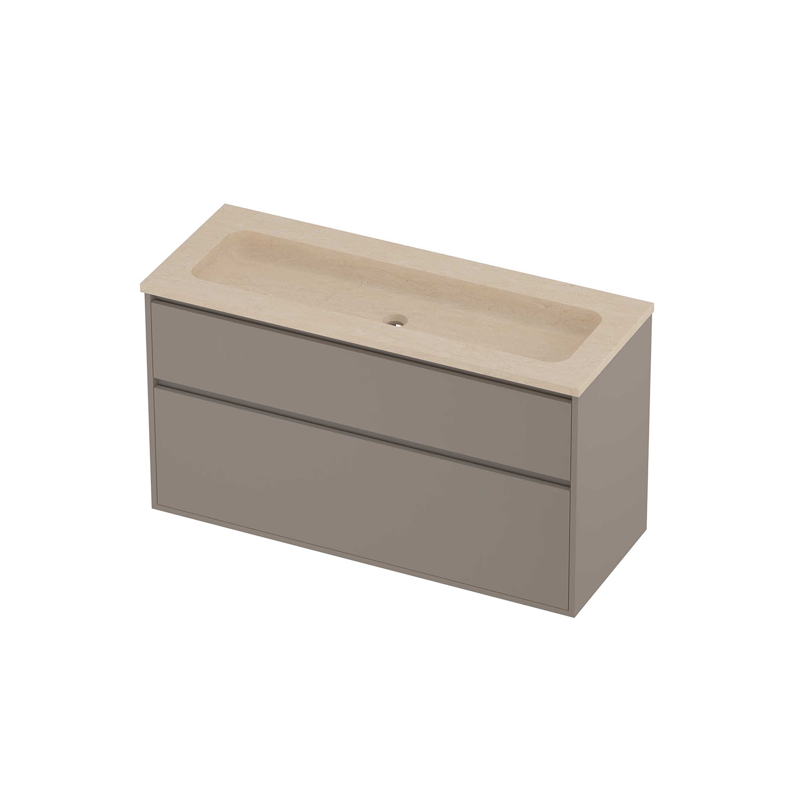 Proline Set hardsteen Elegant wast. centraal z. krgt. en onderk. greepl. 2 la a-sym. in kader RSSG120C0CB Sand stone/Clay beige 120x46x67