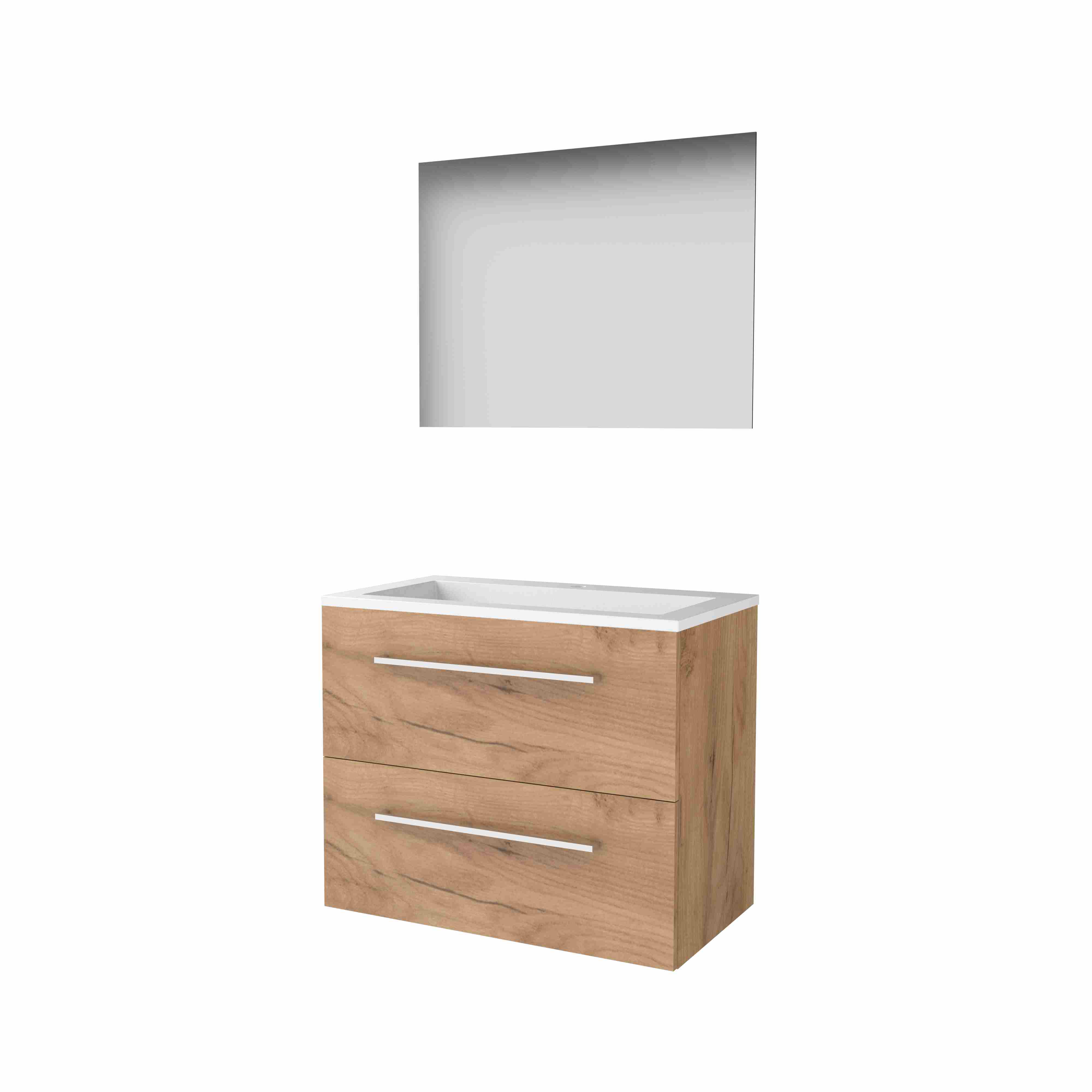 Basic Ultimate 46 onderk. m. gr. incl. 2 la + Acryl wast. incl. 1 krgt. incl. spg. m. LED ind. o+b B800xD460 Whisky Oak / 1813958