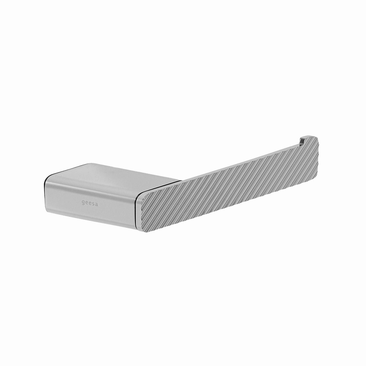 Geesa Shift toiletrolhouder zonder klep met diagonaal strepenpatroon (rechts) 919909-02-R-94 chroom