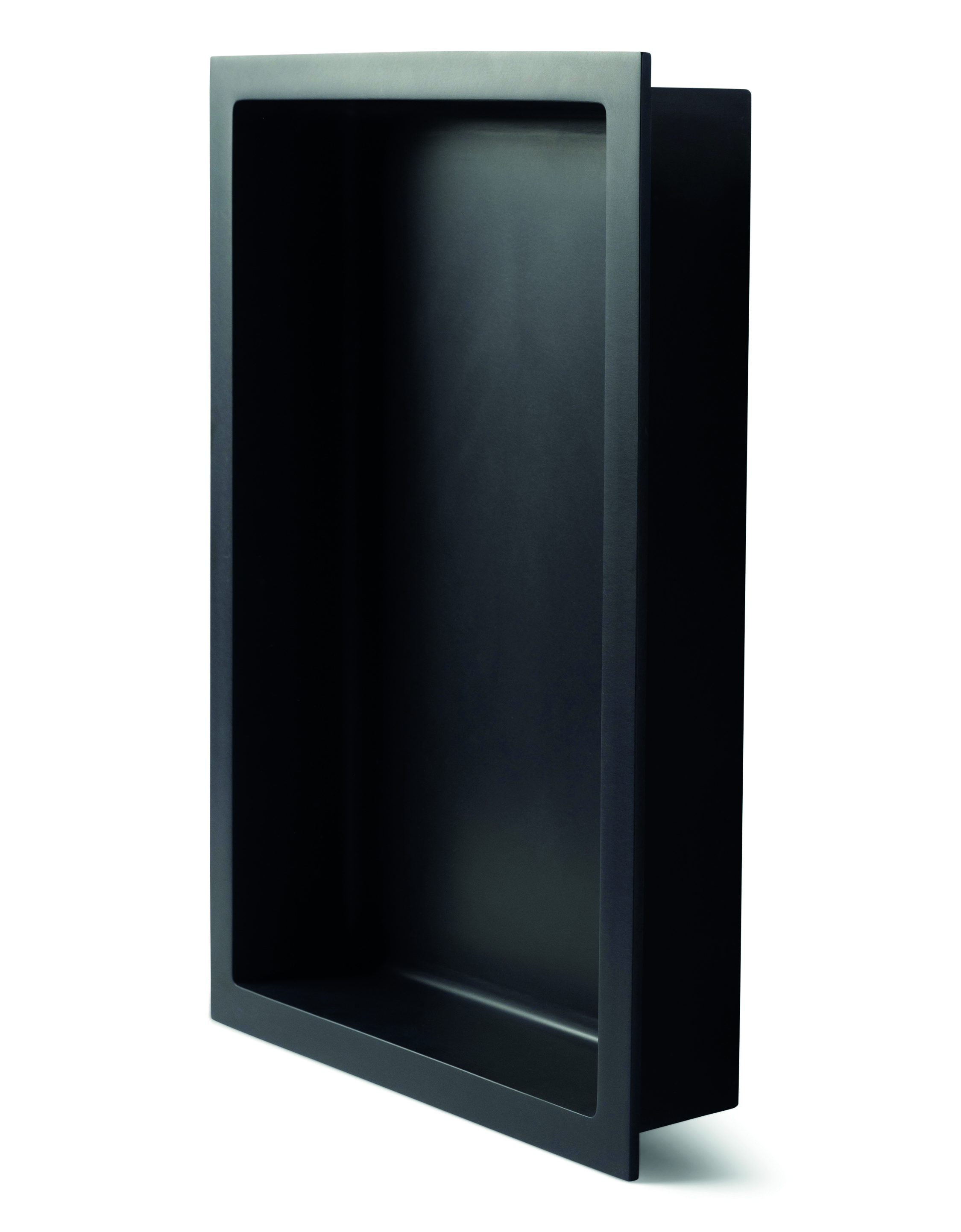Luca inbouwnis MET FLENS 44.5x29.5x7cm solid surface Antraciet mat