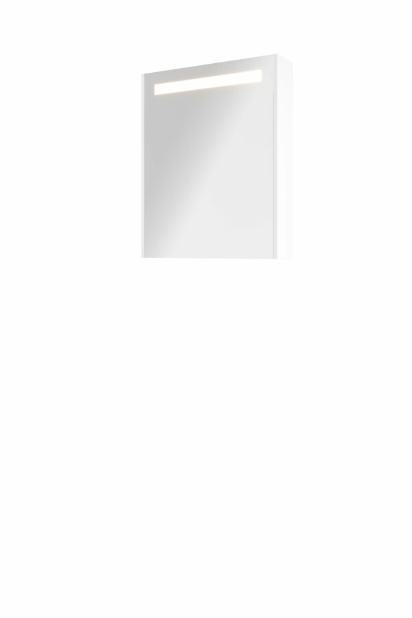 Proline spiegelkast Premium met geint. LED verl. 1 deur 1809354 Glans wit H740xB600xD140