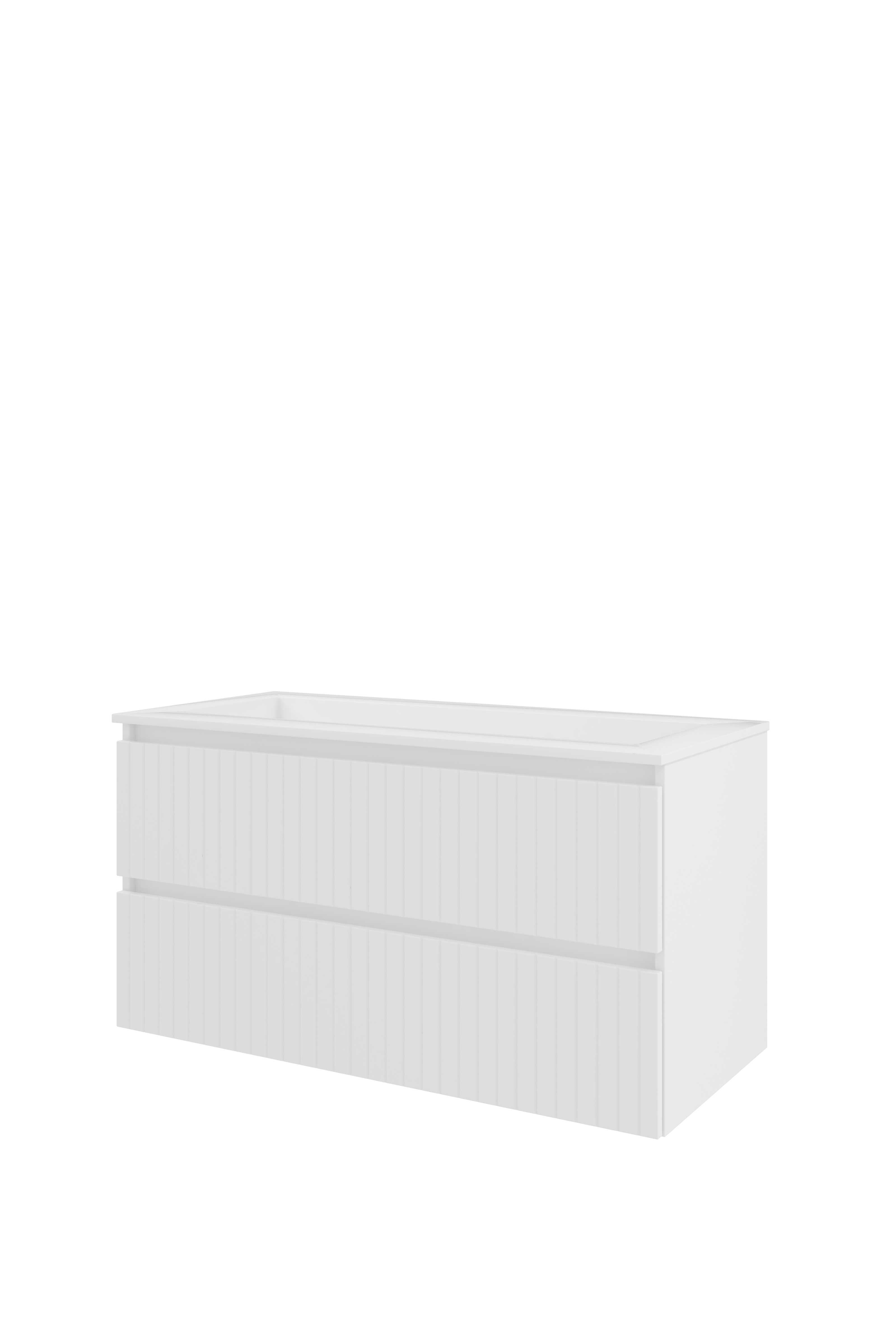 Proline Set polystone Elegant wast. z. krgt. en onderkast sym. gefr. 1818464 Glans wit/Glans wit 1000x460x540