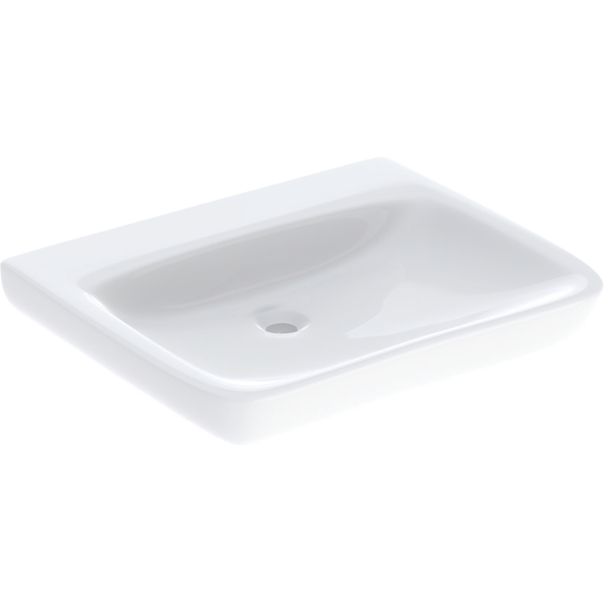Geberit 300 Comfort wastafel MIVA 65x55cm z.krgt. z.overl. S8340501000G Wit