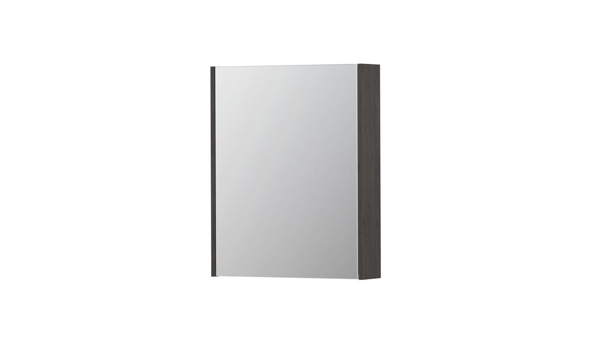 INK spiegelkast met 1 dubbelz. spiegeldeur en stopc./schak. 1105112 Oer grijs H730xB600xD140