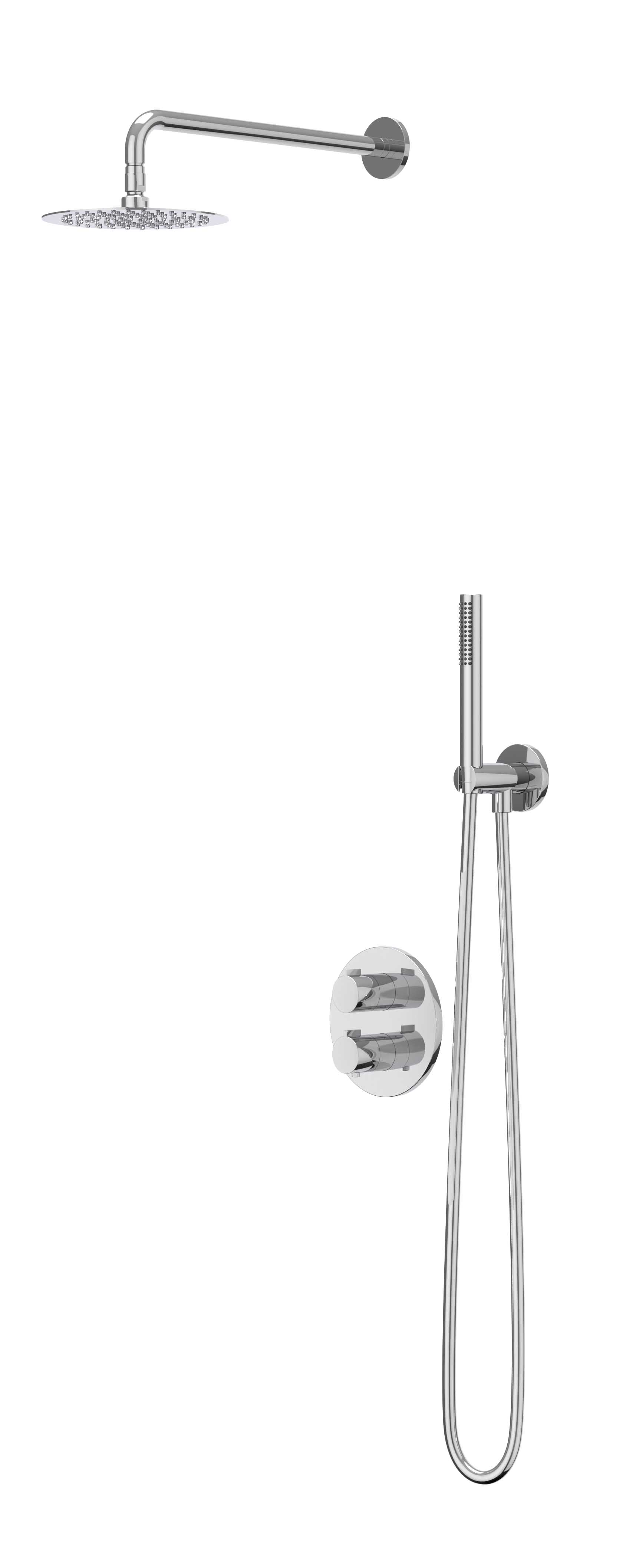 IVY Pact Inbouwset 2-weg plaf. 30cm 25cm sl houder uitlaat en satin sp. CSP2CRCBCA Chroom