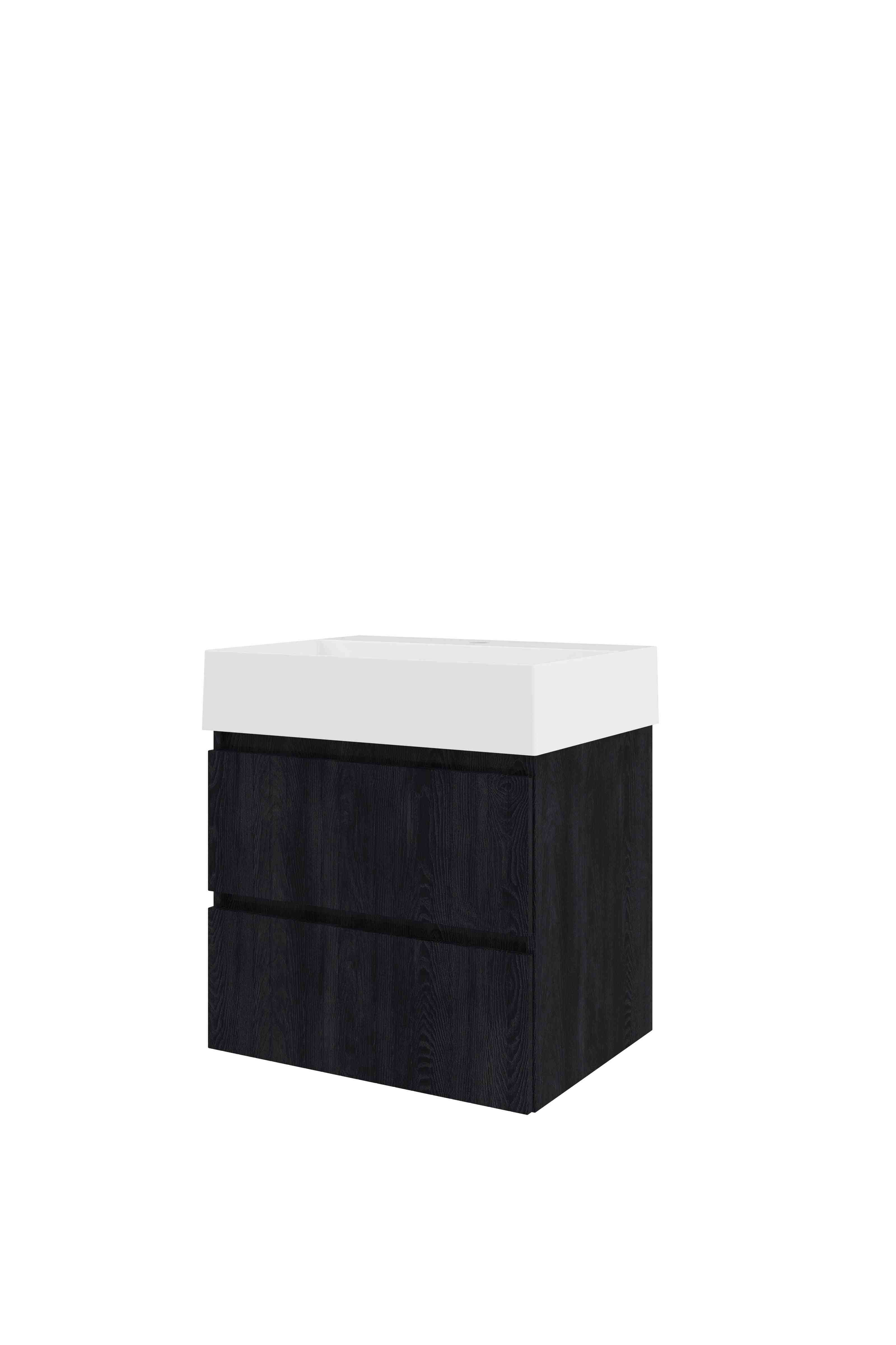Proline Set porselein Loft wast. met 1 krgt. en onderkast sym. gefr. ZGWD601CH Charcoal oak/Glans wit 600x460x650