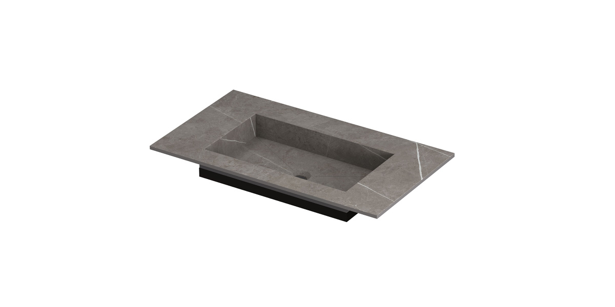 INK Post wast. keramische slab envelop bak zonder krgt. H10xB800xD450 Armani grey mat / 210021
