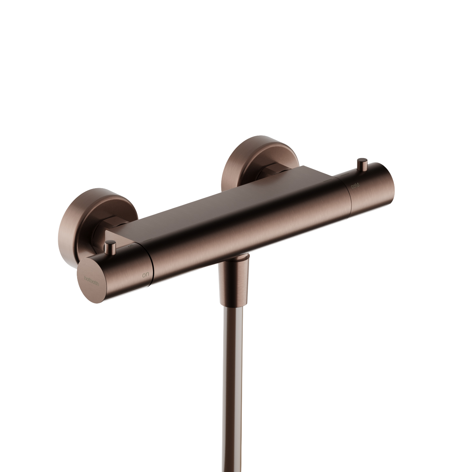 Hotbath Ace thermostatische douchemengkraan m. 1/2 doucheslang onderaansluiting AC008BCP Geborsteld Koper PVD