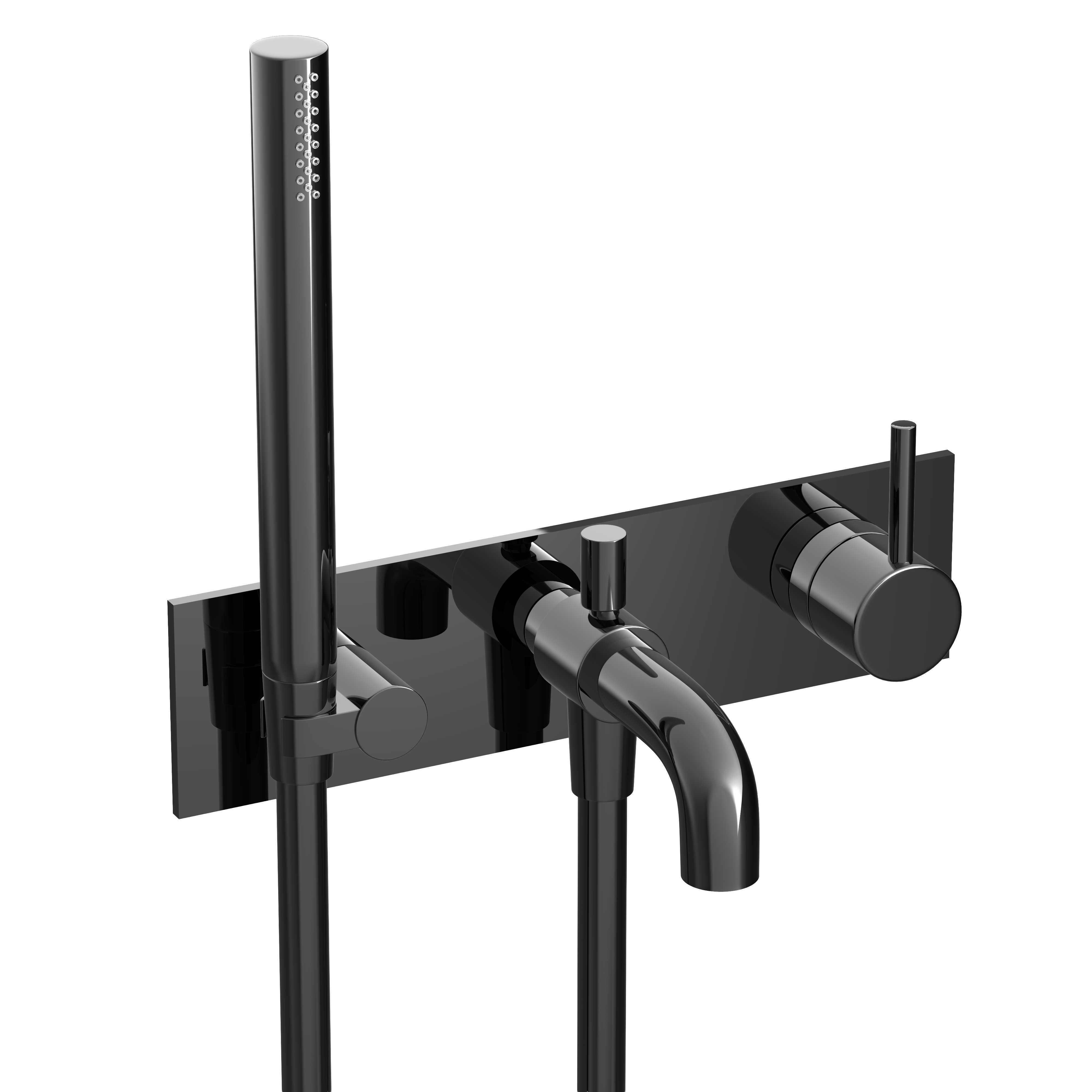 Hotbath Cobber afbouwdeel inbouw douche/badmengkraan CB127EXTPBP Gepolijst zwart PVD