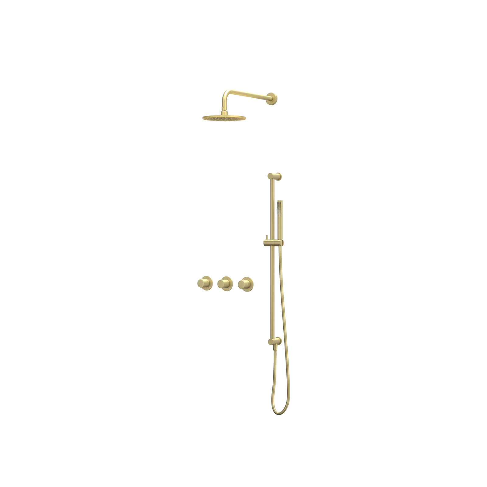 IVY Bond Inbouwset 2 stopkr.  w-arm 20cm me glijst.  en staafhdd CSB4MPADAB gebr. mat goud PVD