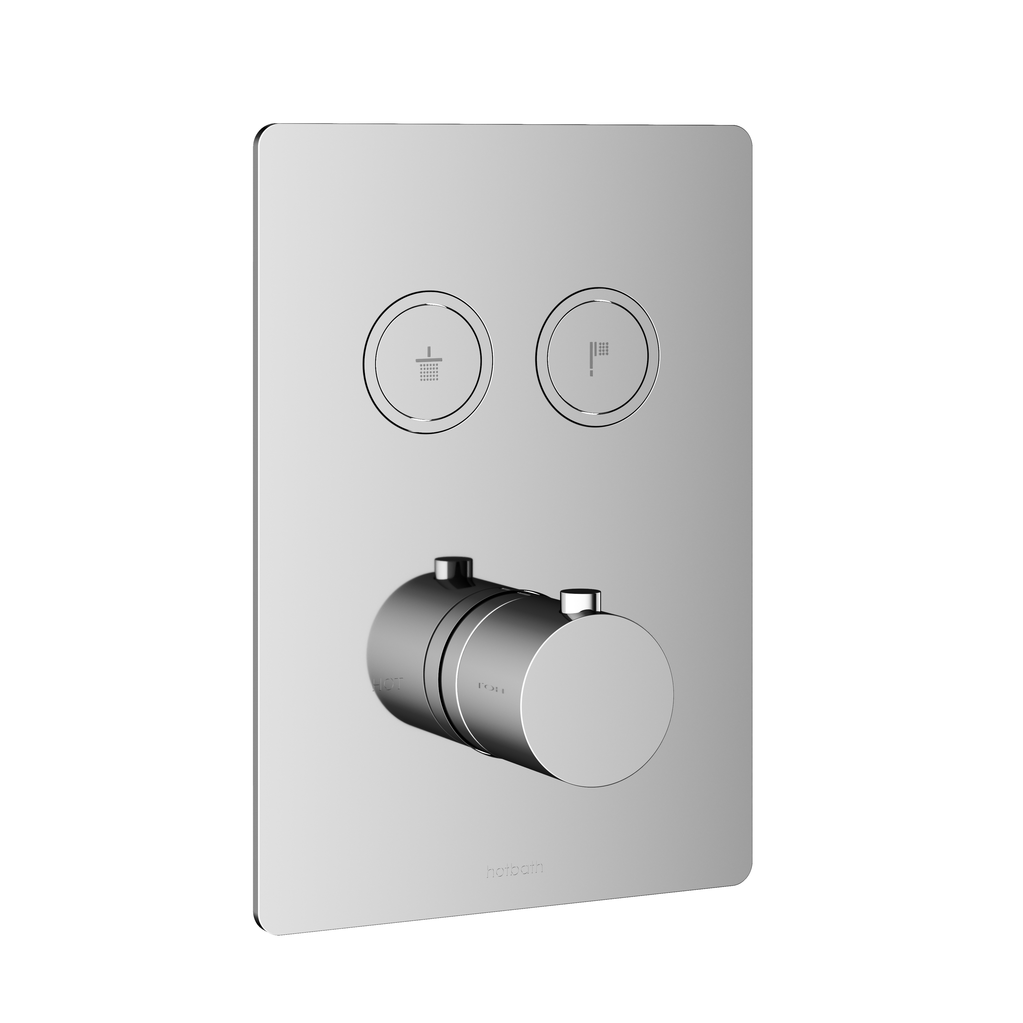 Hotbath Cobber afbouwdeel inbouwthermostaat met 2 pushbuttons PB009QEXTCR Chroom
