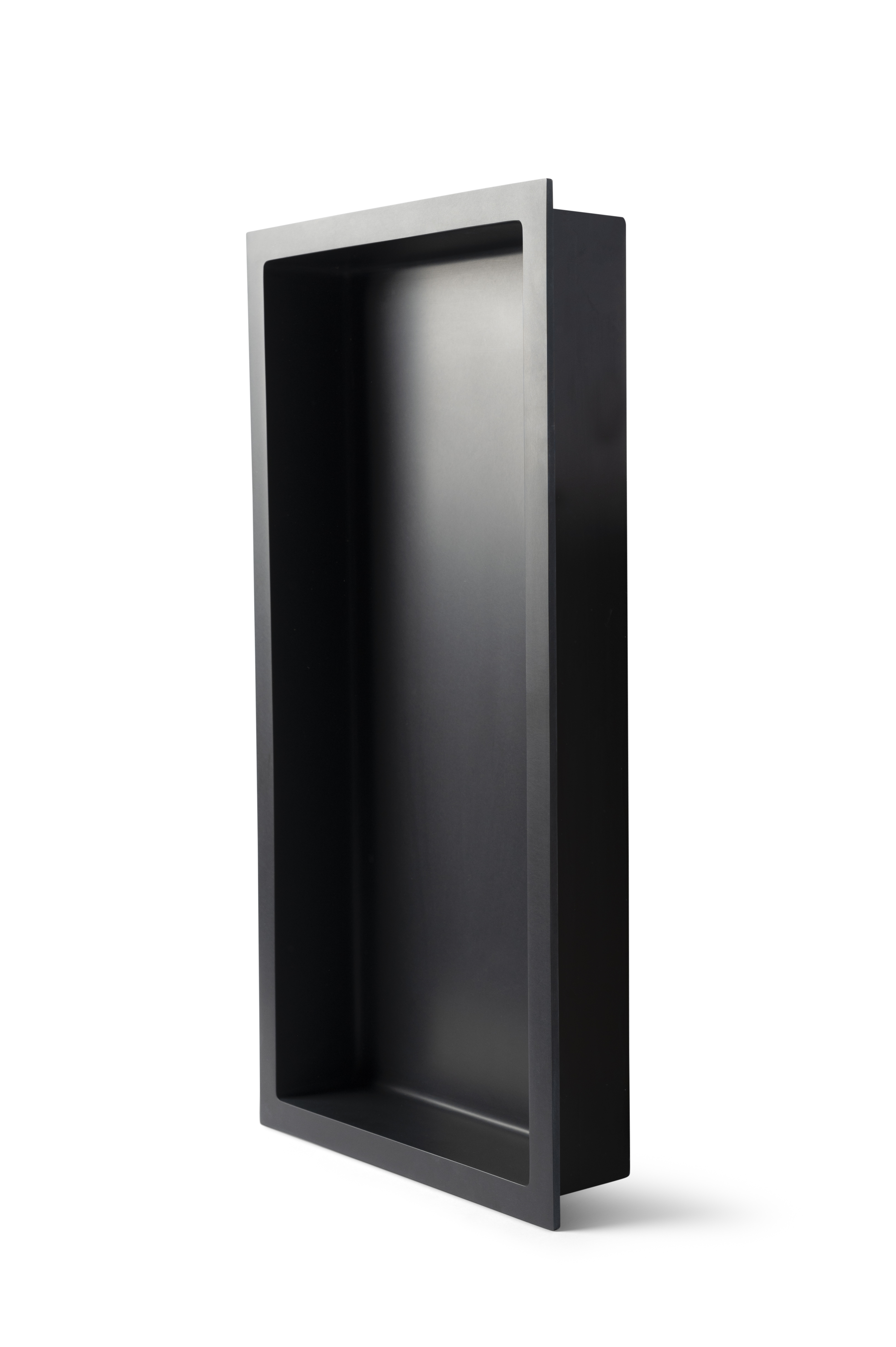Luca inbouwnis MET FLENS 59.5x29.5x7cm solid surface Antraciet mat LUVA1432A