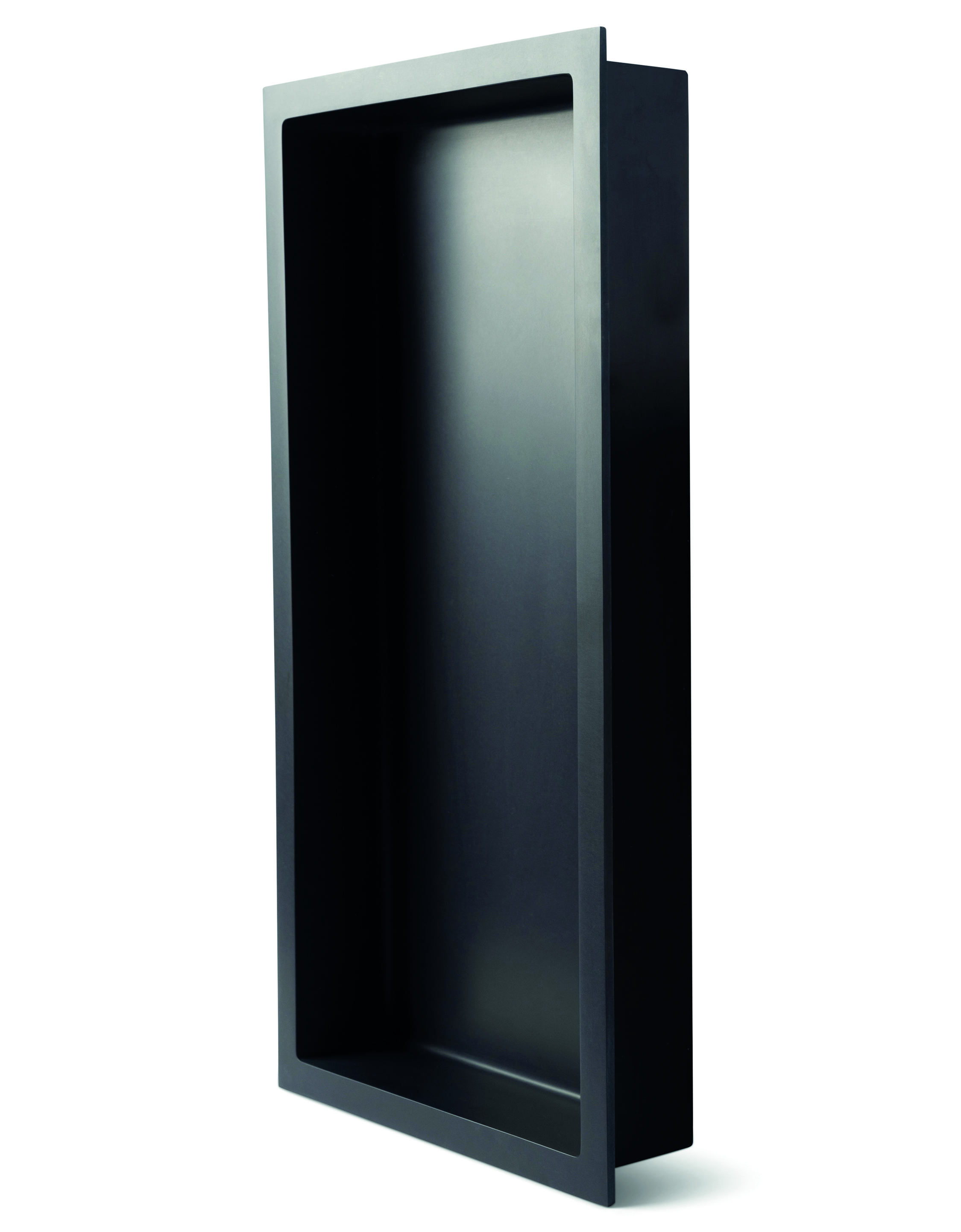 Luca inbouwnis MET FLENS 59.5x29.5x7cm solid surface Antraciet mat LUVA1432A