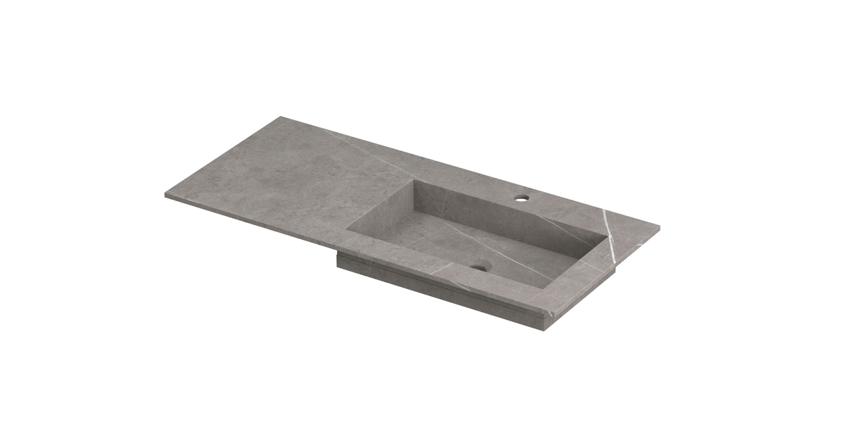 INK Post wast. keramische slab envelop bak R m. 1 krgt. H10xB1000xD450 Armani grey mat / 210191
