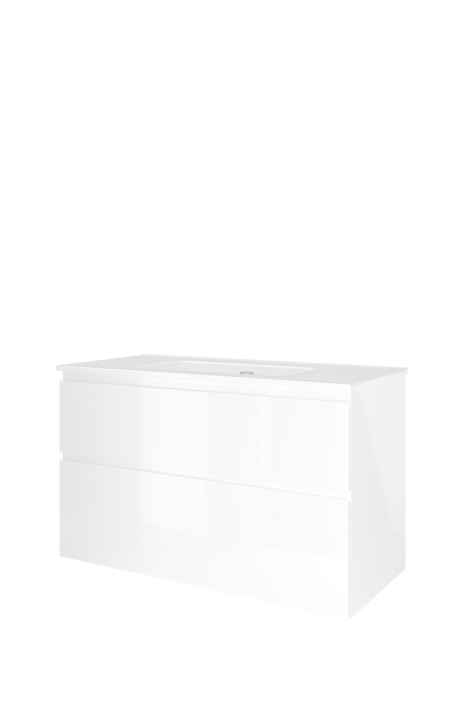 Proline set porselein Elegant wast. z. krgt. en onderk. a-sym. TGWC1000GW Glans wit/Glans wit H620xB1000xD460