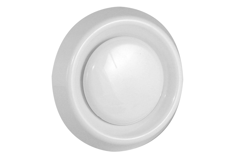 DAV afzuigventiel met klemmen 125mm PP. kunststof wit