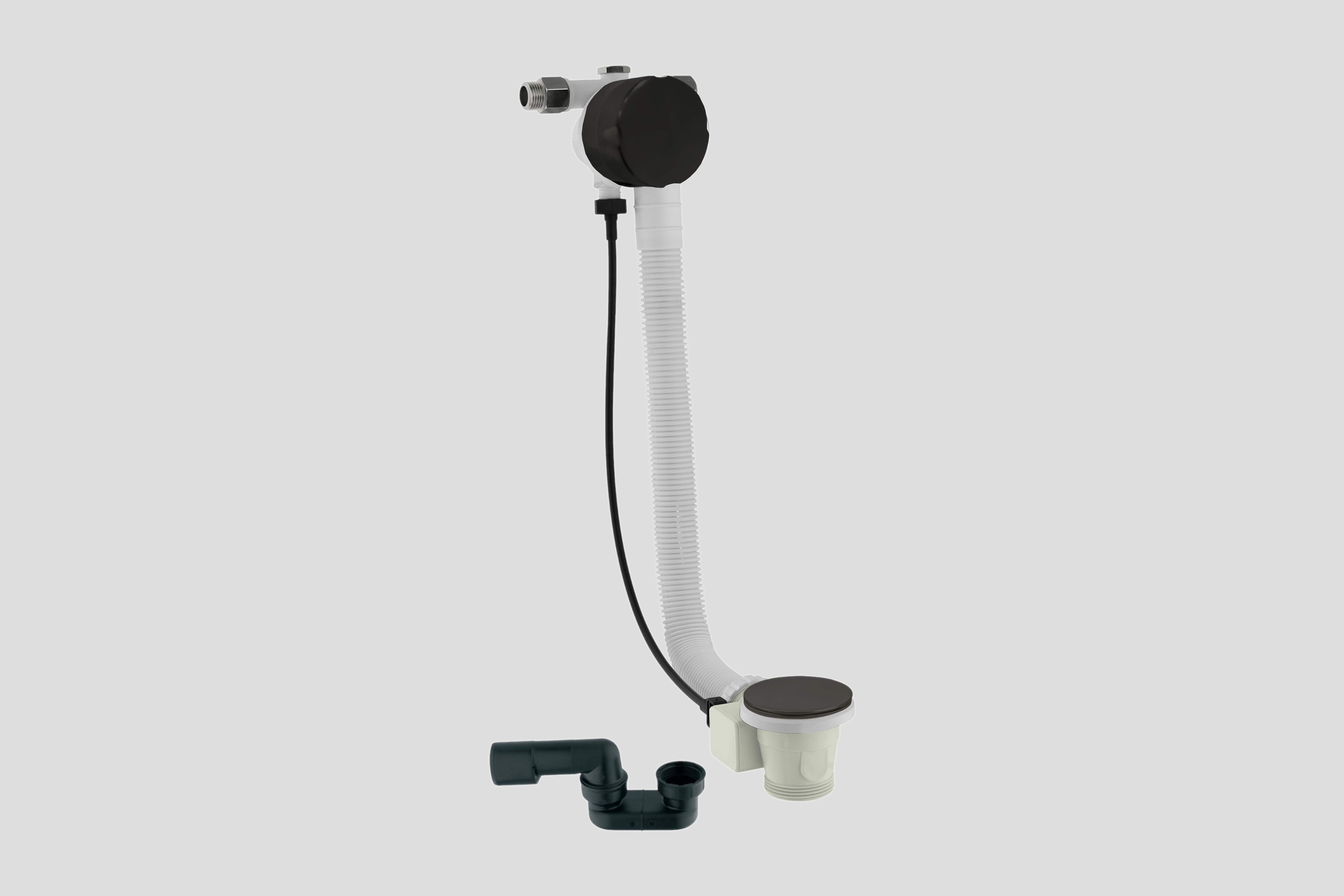 Lagoo Garda badoverloop en vulcombinatie met clickplug en sifon G6121MB Matt Black