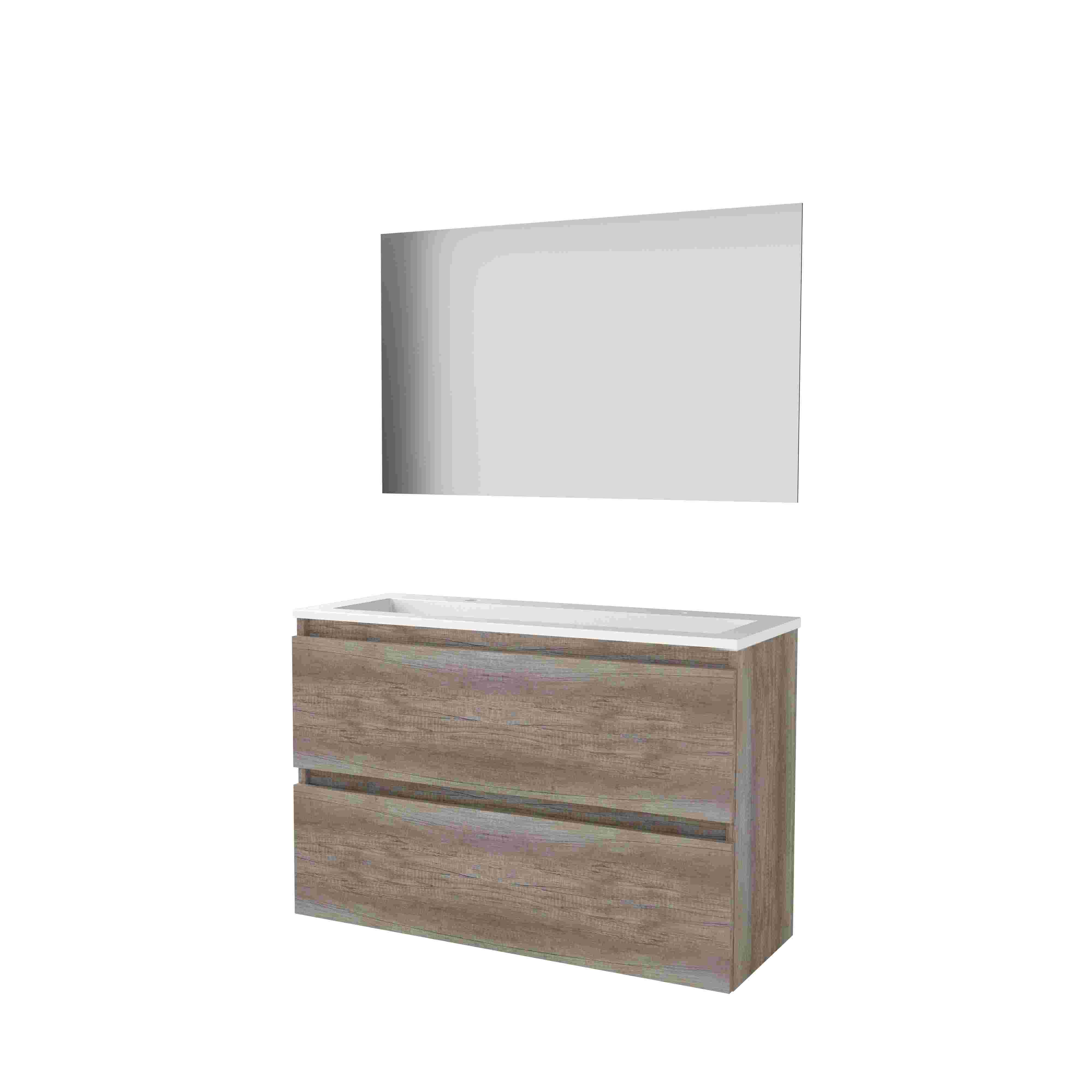 Basic Ultimate 39 onderk. GL incl. 2 la + Acryl wast. incl. 2 krgt. incl. spg. m. LED ind. o+b B1000xD390 Scotch Oak / 1813800