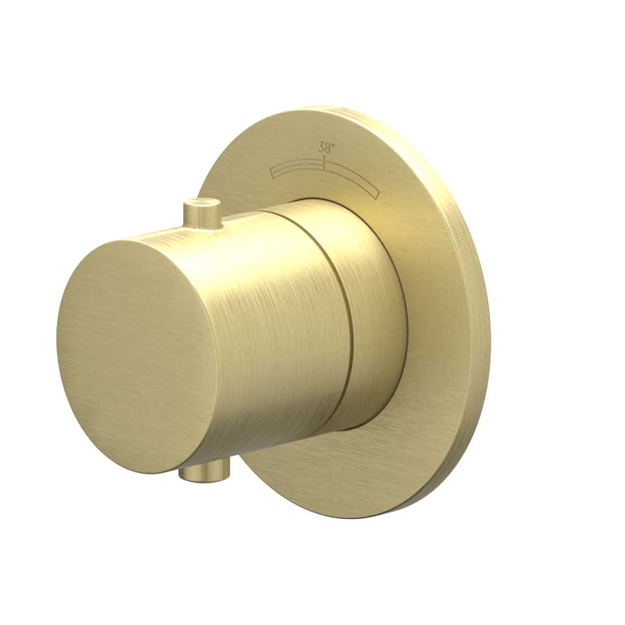 IVY Bond Afbouwdeel inbouwthermostaat symmetry met rond rozet 6202414 gebr. mat goud PVD
