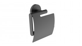 Alonzo toiletrolhouder met klep mat zwart 28.8031