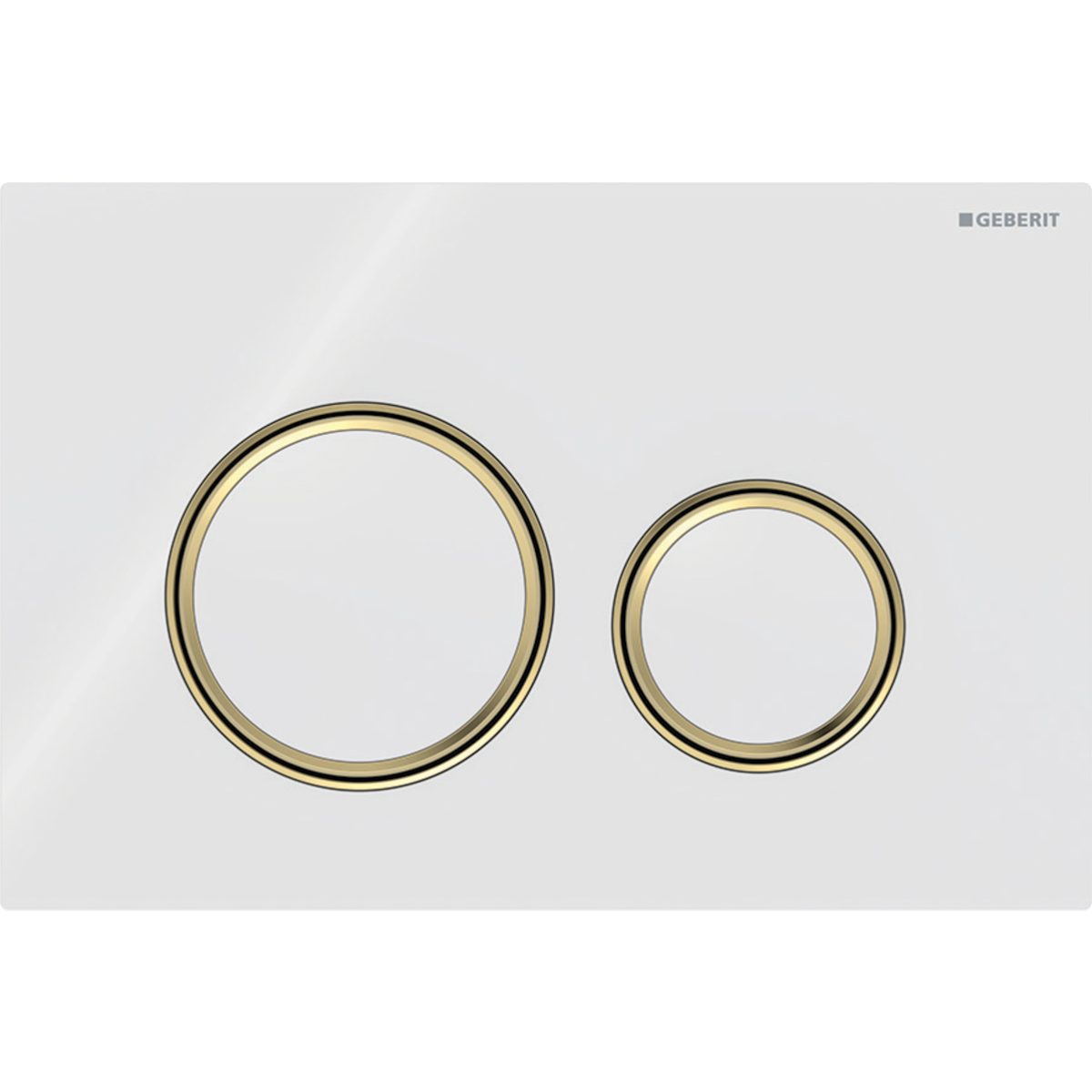 Geberit Sigma50 bedieningsplaat 2- toets round messing - wit 115.652.SI.1