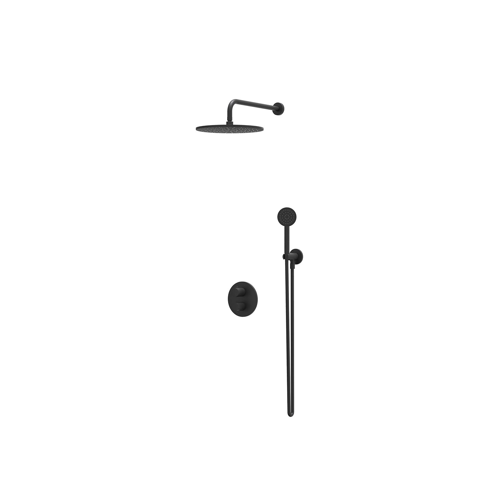 IVY Bond Inbouwset 2-weg w-arm 30cm me houder uitlaat en satin sp. CSB2MZCFAA Mat zwart PED