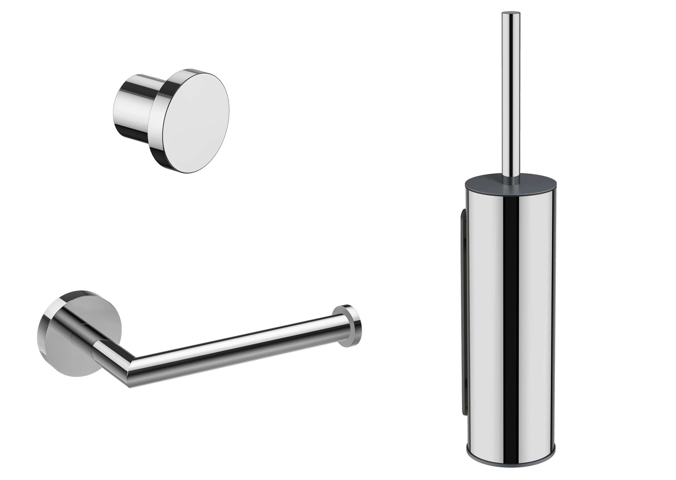 Luca toilet accessoire set: rolhouder borstelhouder en haak LA900CR Chroom