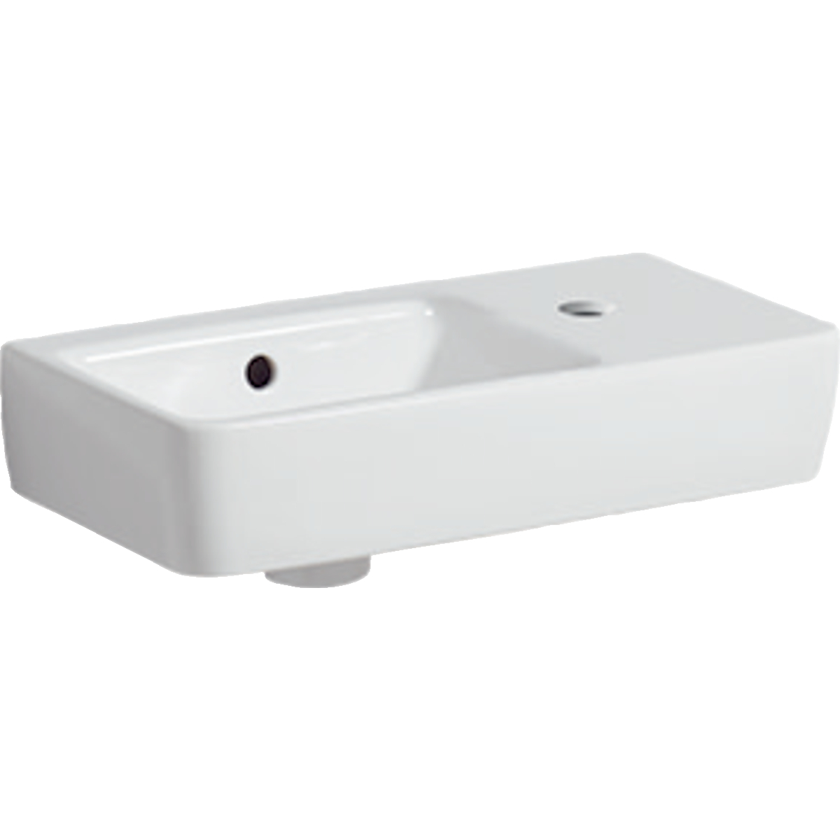 Geberit Renova compact wastafel compact 50x25cm kraangat rechts m.overl. 276250600 Wit KeraTect