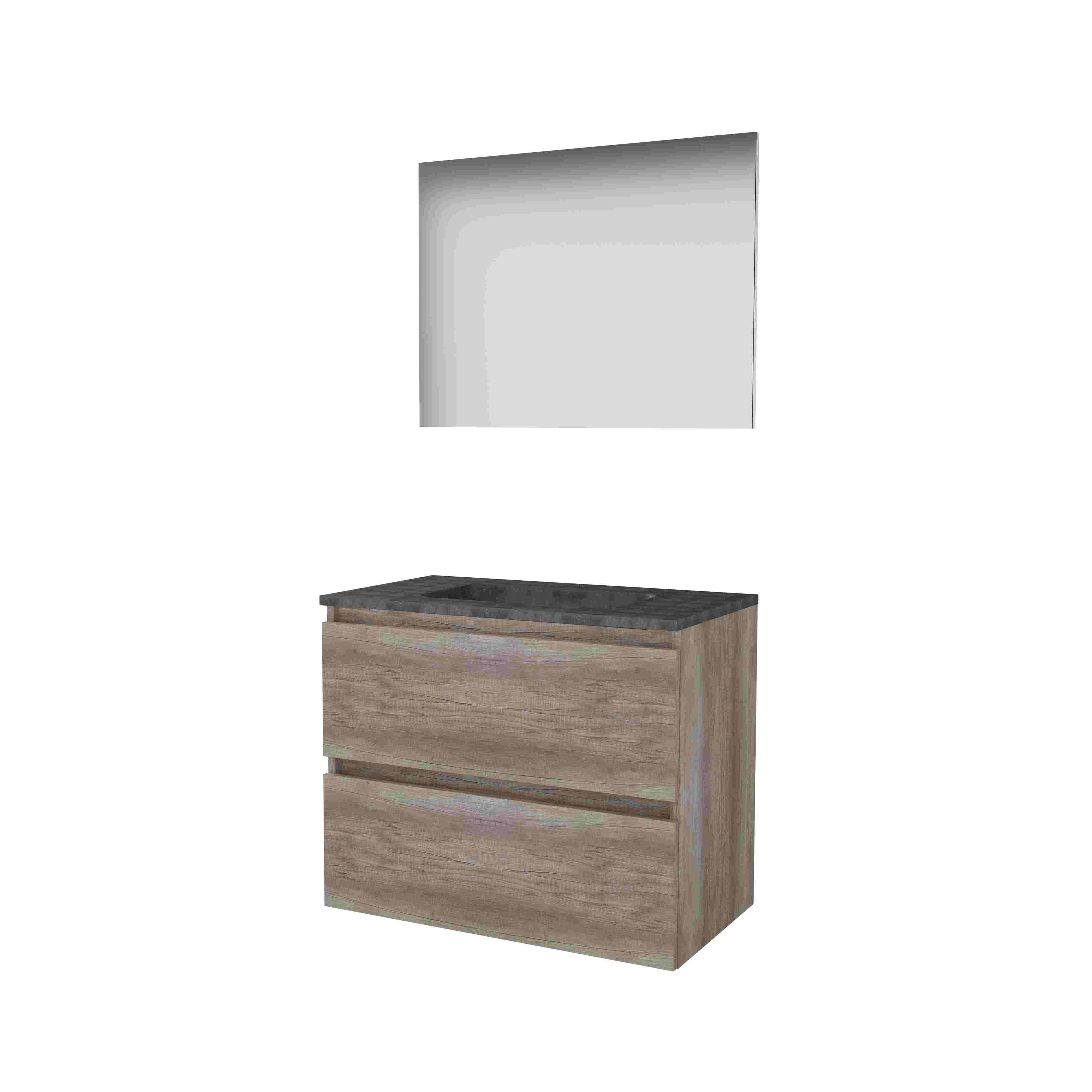Basic Basic 46 onderk. GL incl. 2 la + hardst. wast. incl. 1 krgt. incl. spg. op plaat B800xD460 Scotch Oak / 1813041