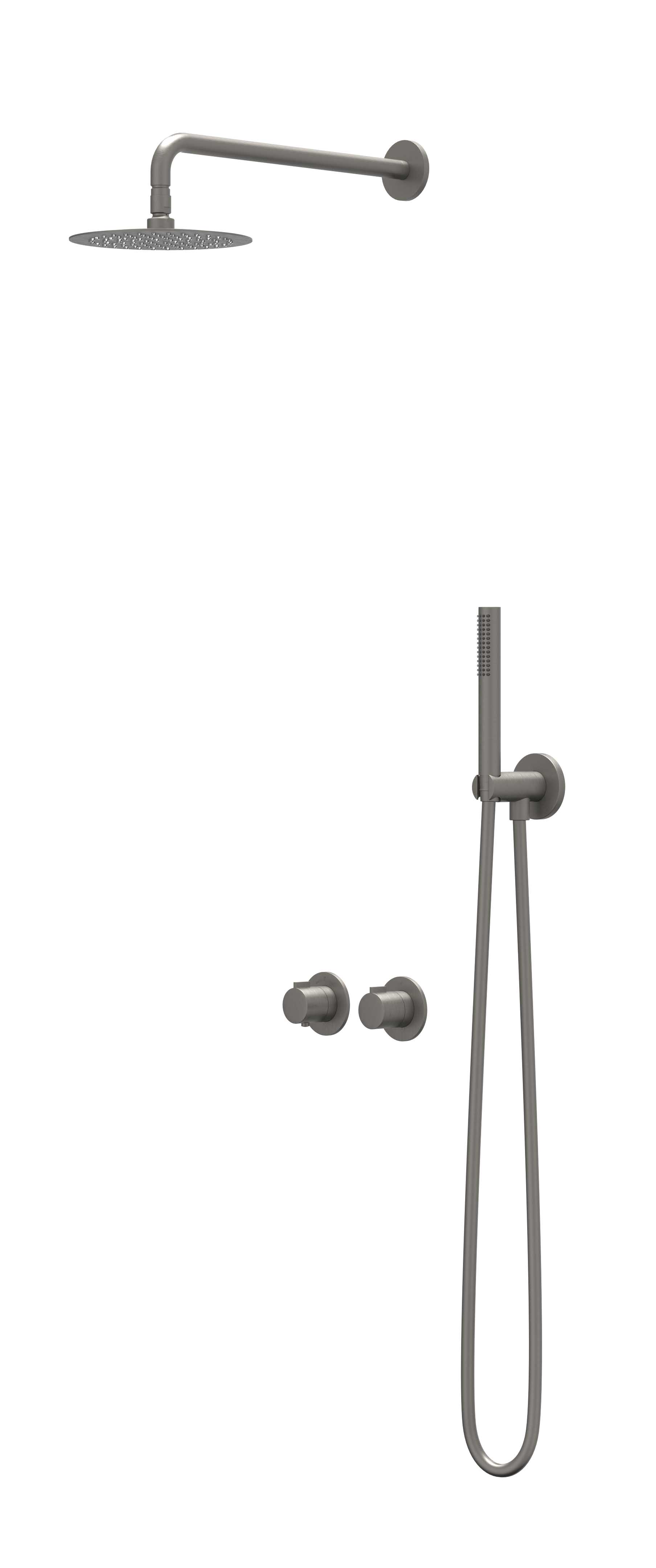 IVY Pact Inbouwset 2-weg  40cm w-arm 20cm me glijst.  en staafhdd CSP3GMADAB gebr. metal black PVD