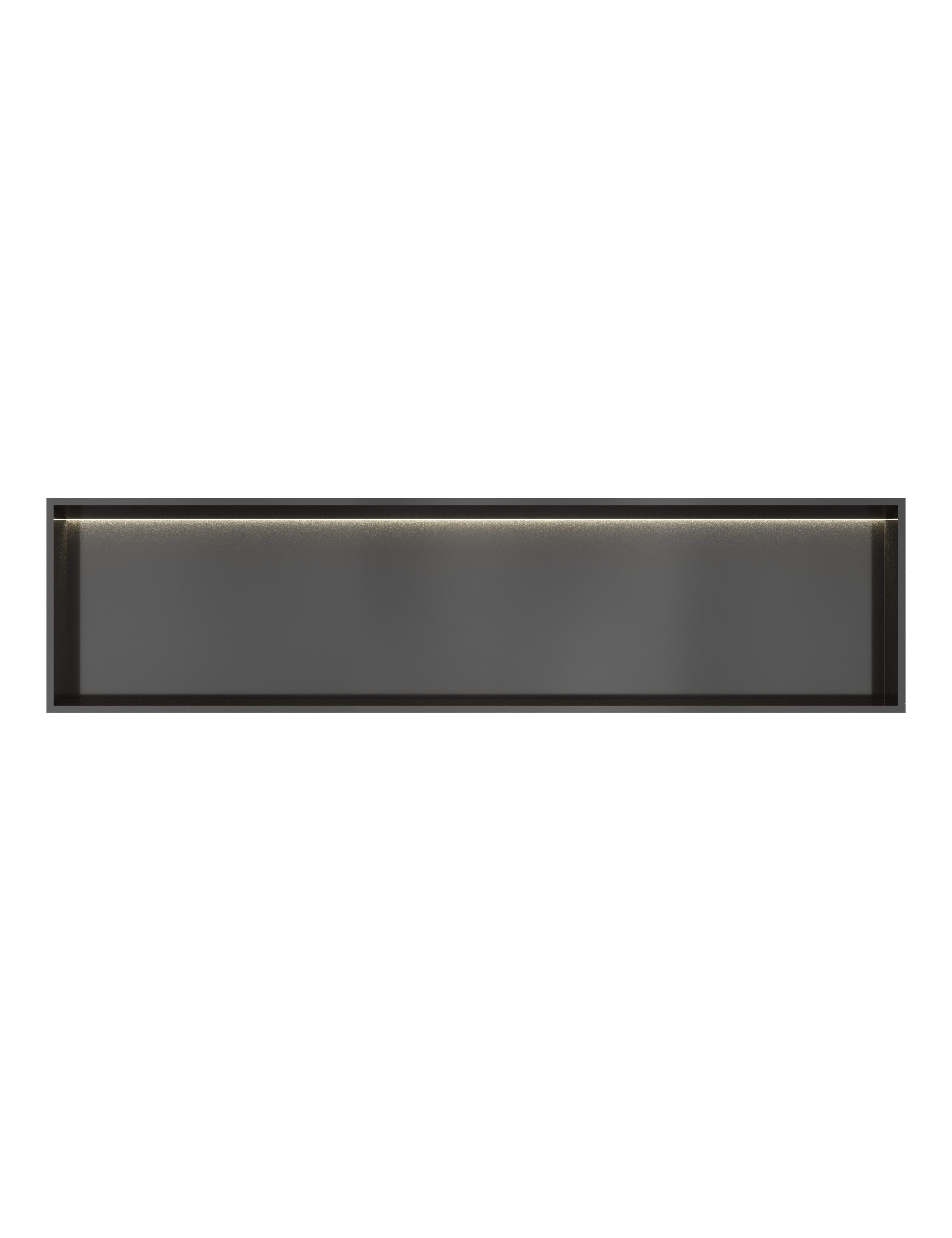 Hotbath More inbouwbox of inbouwnis 30x120x10cm with LED IP44 BOX120LMBP Geborsteld zwart PVD