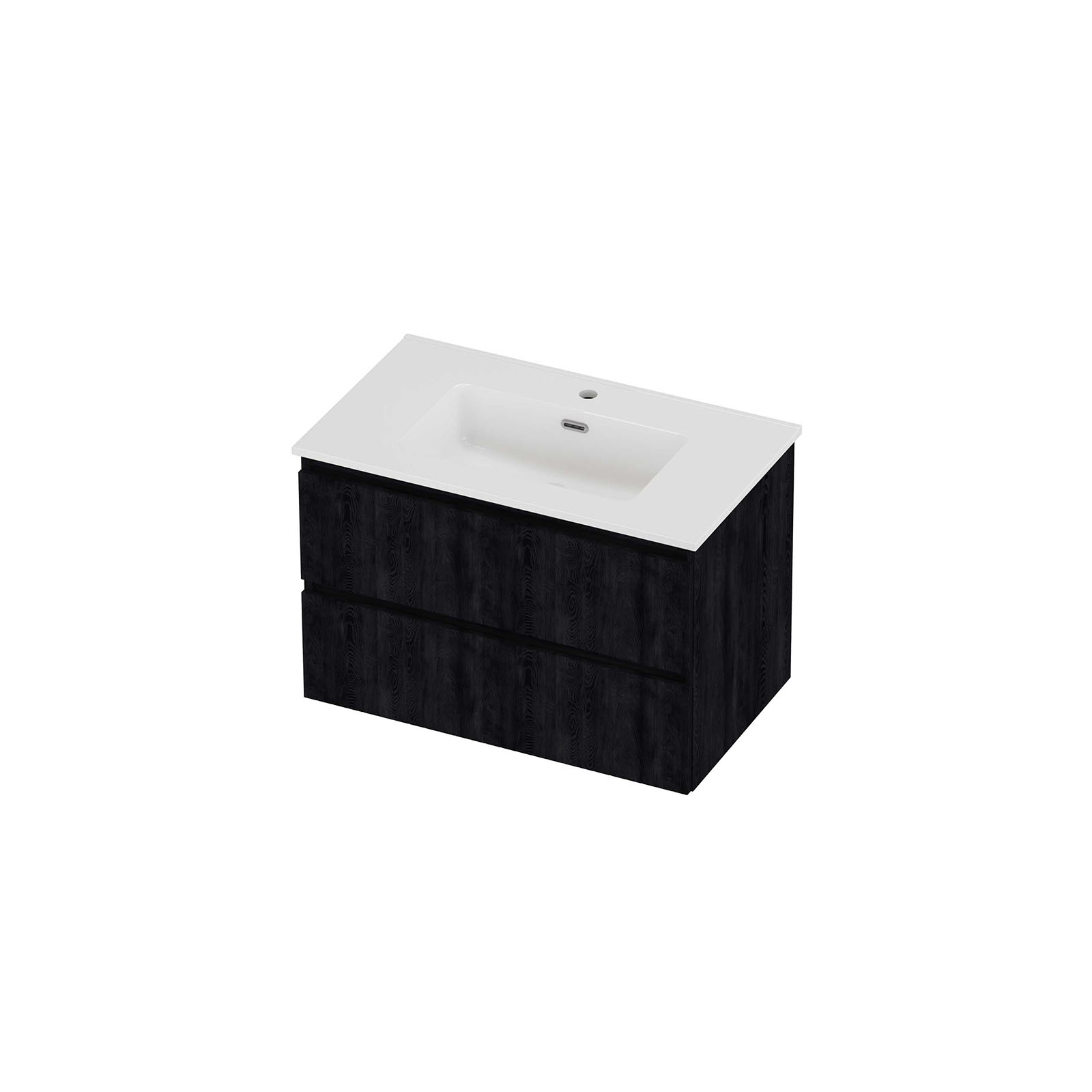 Proline Set porselein Elegant wast. met 1 krgt. en onderkast sym. gefr. TGWD801CH Charcoal oak/Glans wit 800x460x540