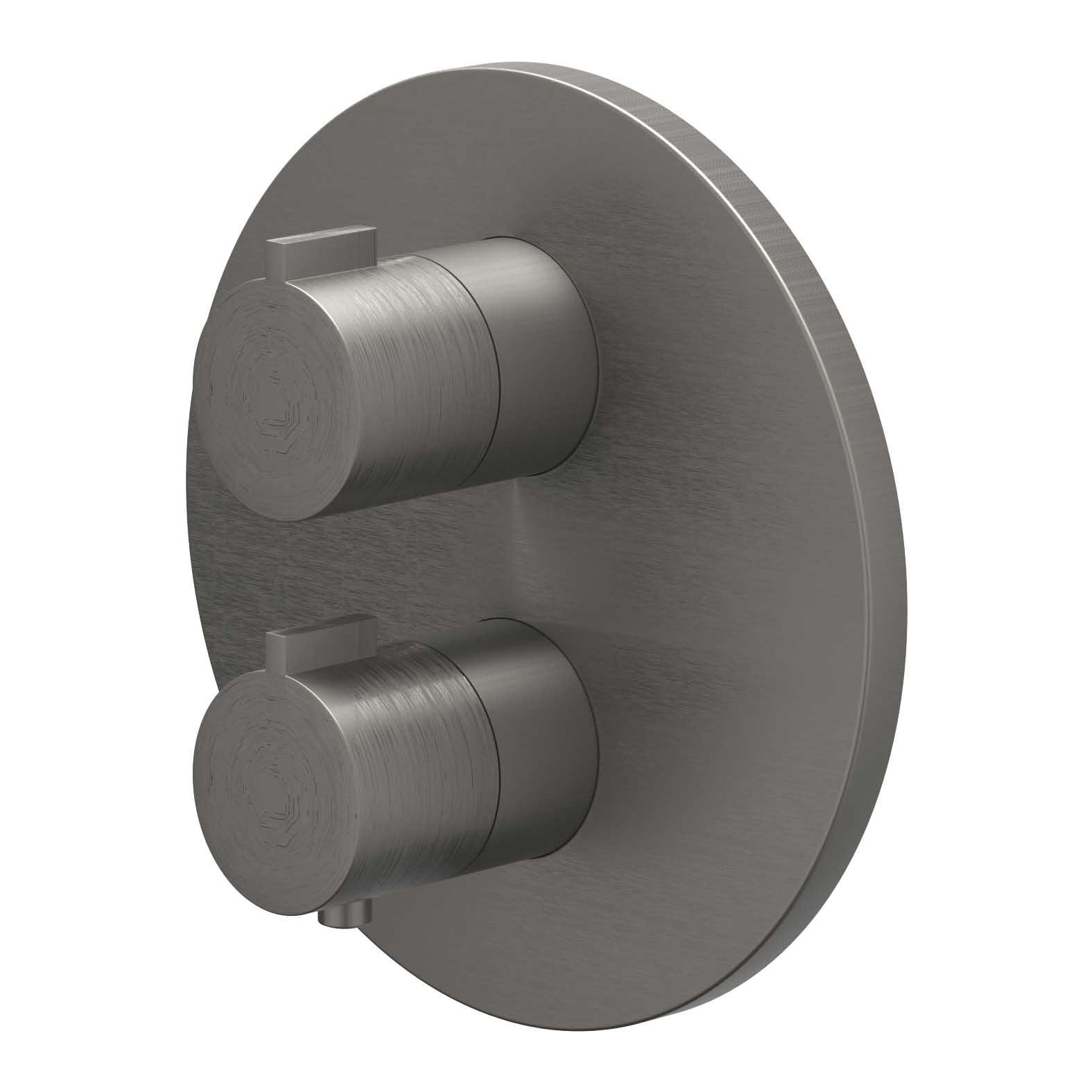 IVY Pact Afbouwdeel inbouwthermostaat met 1 losse stopkraan 6202256 gebr. metal black PVD