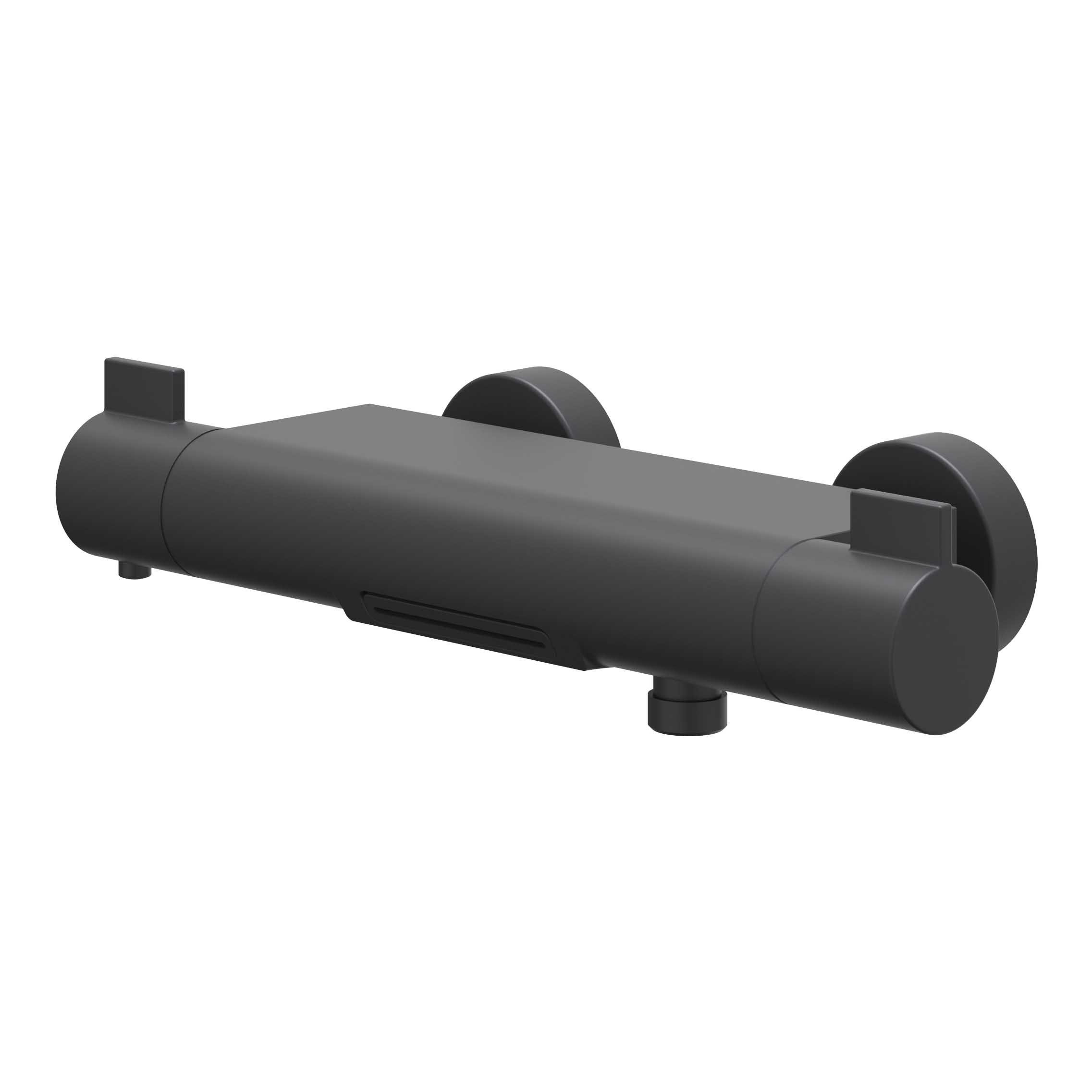 IVY Pact Badthermostaatkraan opbouw cooltouch met cascade uitloop 6302052 Mat zwart PED
