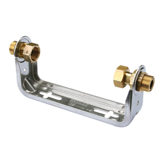 Watermeterbeugel QN 1.5 lengte 110 3/4 buitendraad rvs 80 mm laag