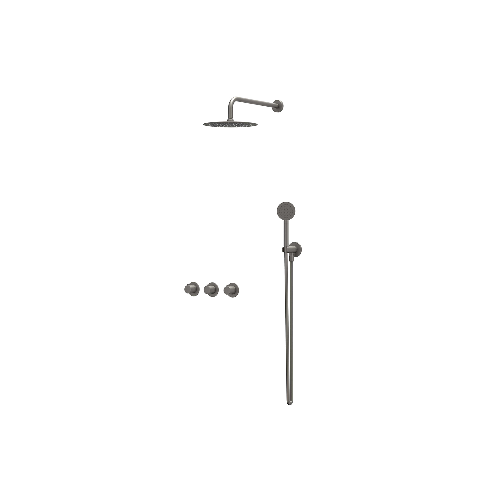 IVY Pact Inbouwset 2 stopkr.  w-arm 25cm sl houder  en satin sp. CSP4GMCBAA gebr. metal black PVD