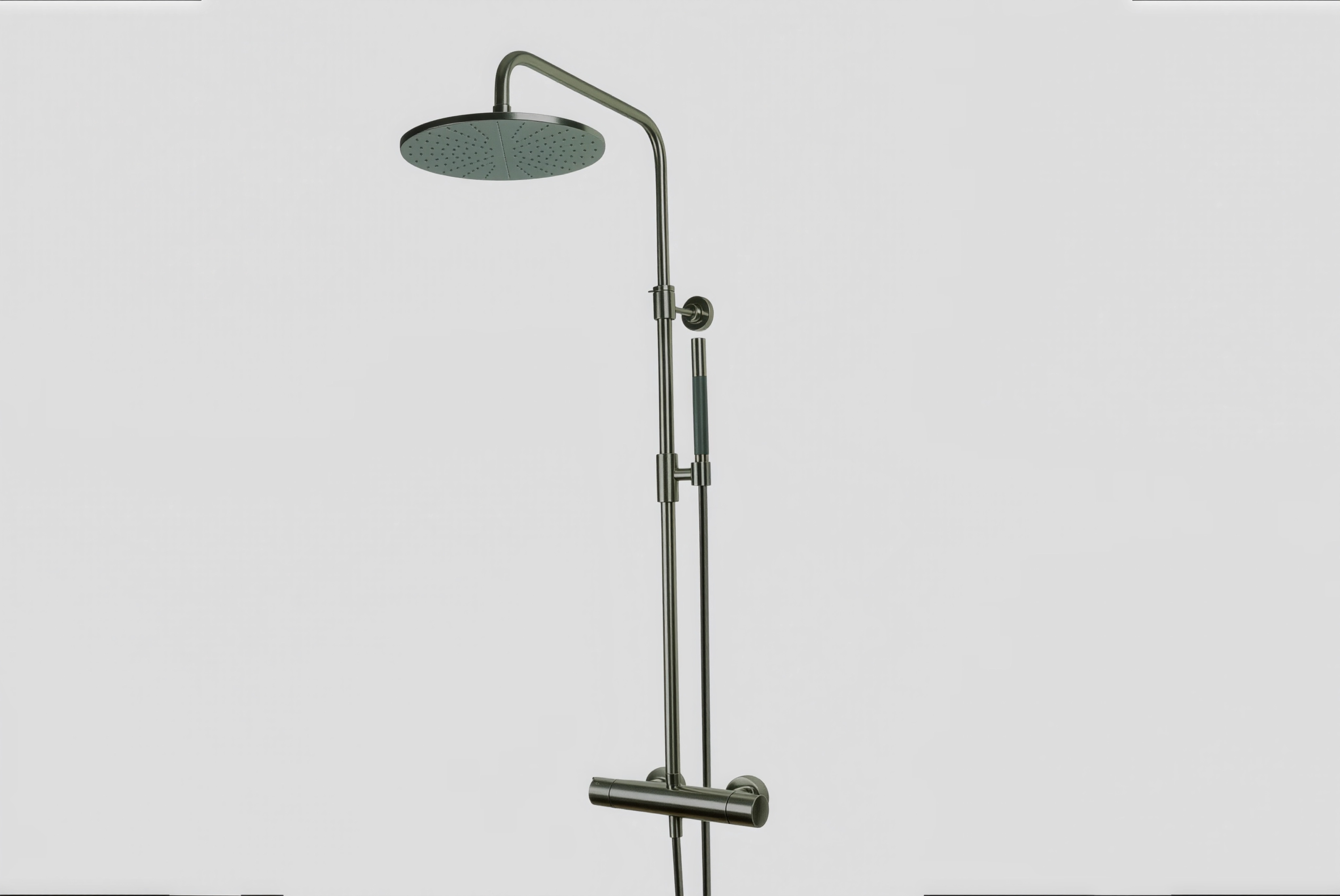 Lagoo Garda thermostatische douche set met hoofddouche 250 mm en handdouche staaf G5201GM Brushed Gun Metal PVD
