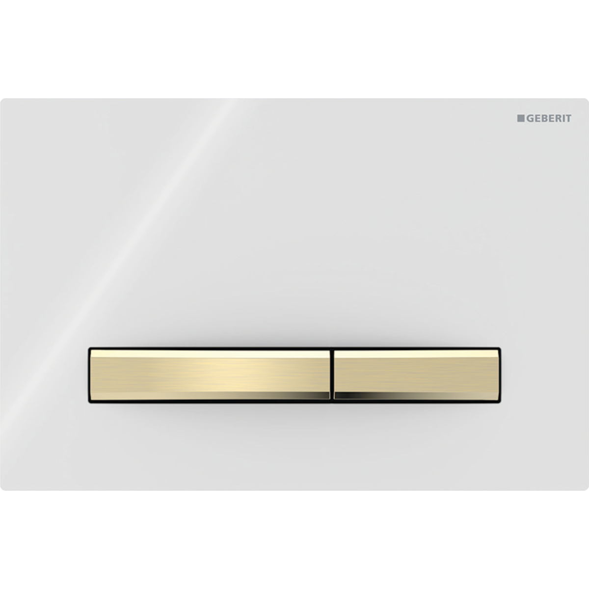 Geberit Sigma50 bedieningsplaat 2- toets square messing - wit 115.672.11.2