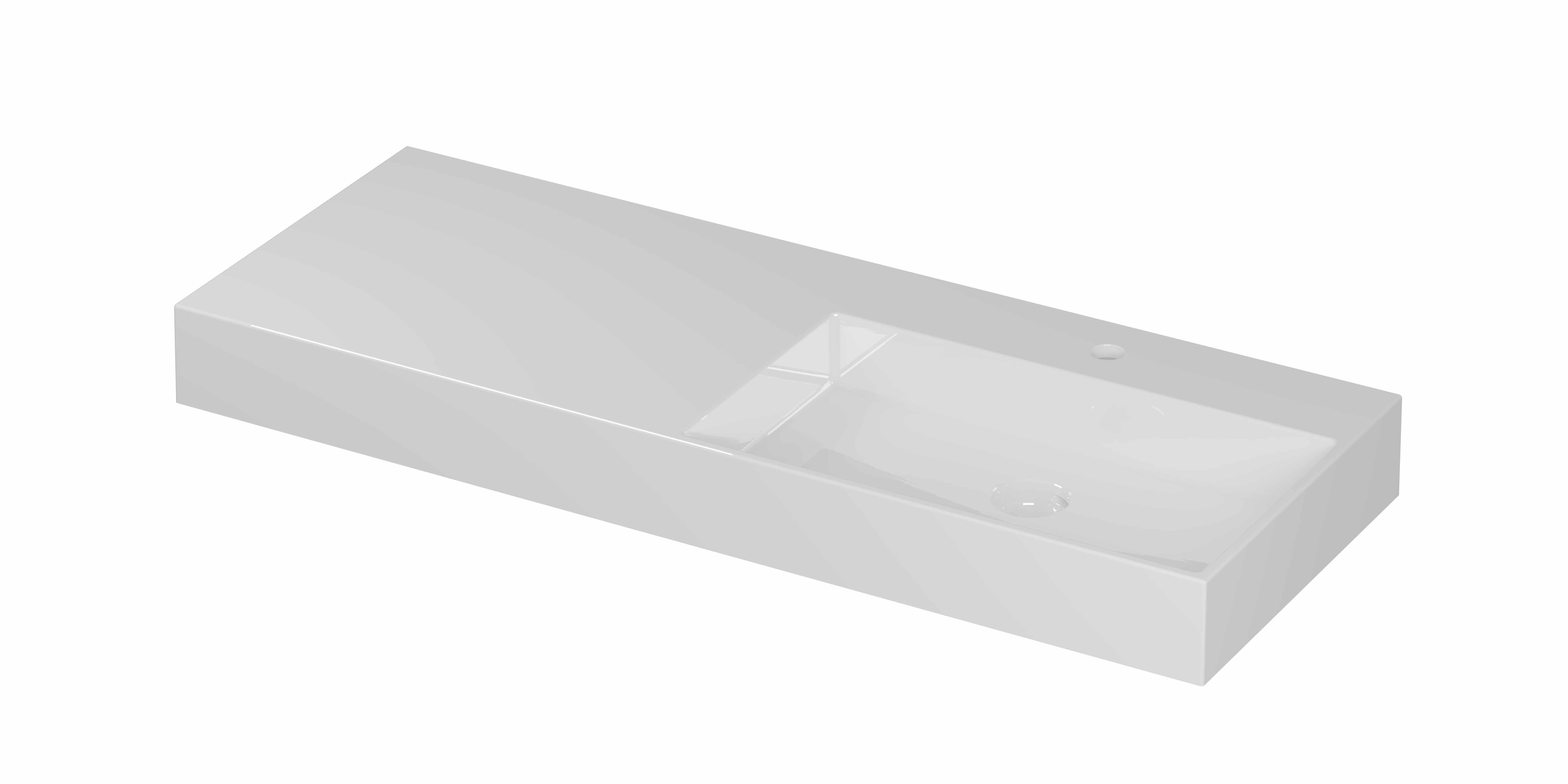 INK United wast. porselein rechts met 1 krgt. incl. keram. click plug en verb. overl. syst. 0206471 Glans wit 1200x450x110
