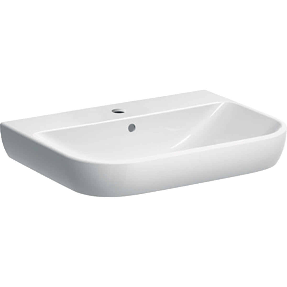 Geberit Smyle wastafel 65x48cm m.krgt. m.overl. 500.230.01.8 Wit KeraTect