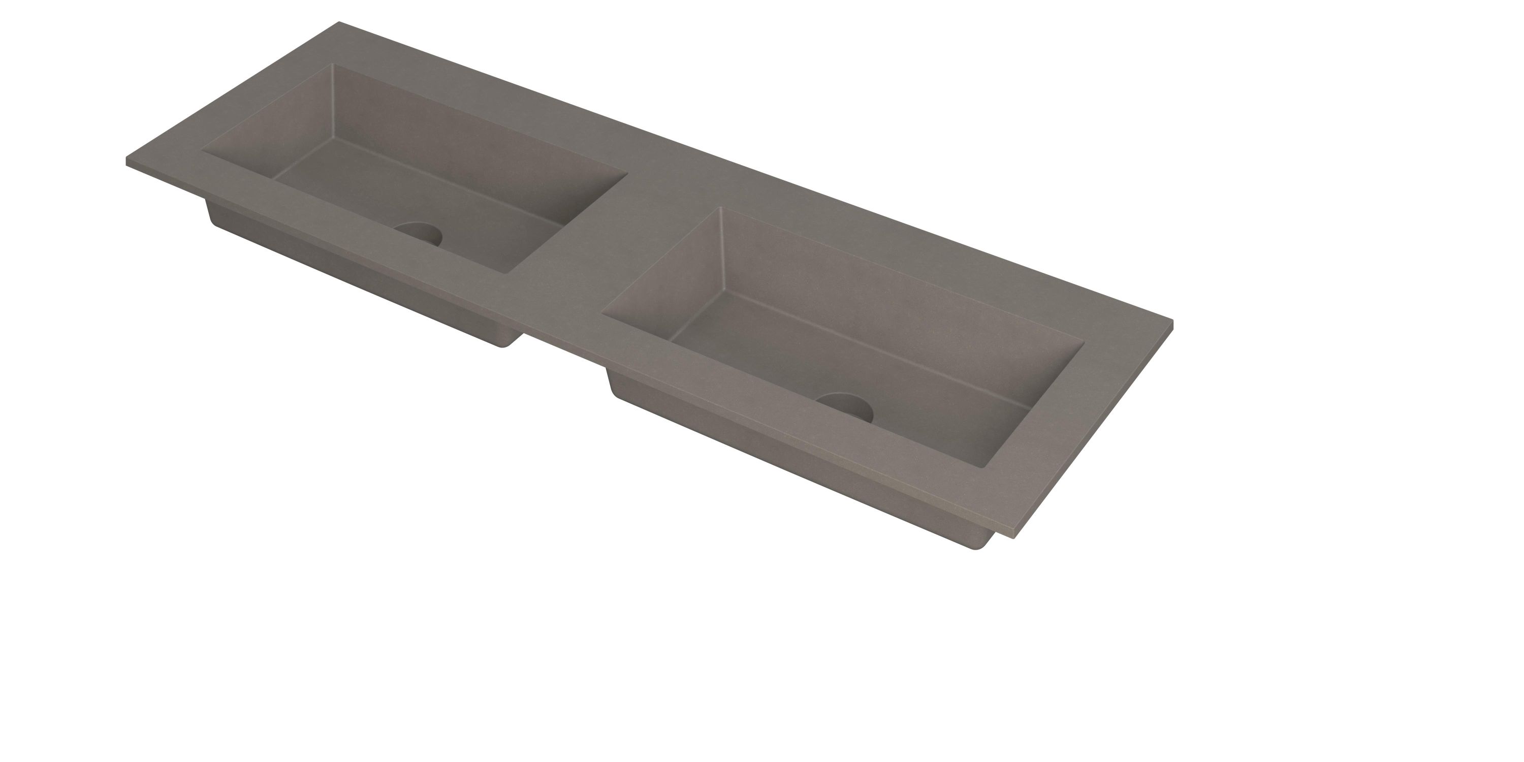 INK Kraft wastafel dubbele bak z. krgtn 3417352 Quartz beton H10xB1400xD450